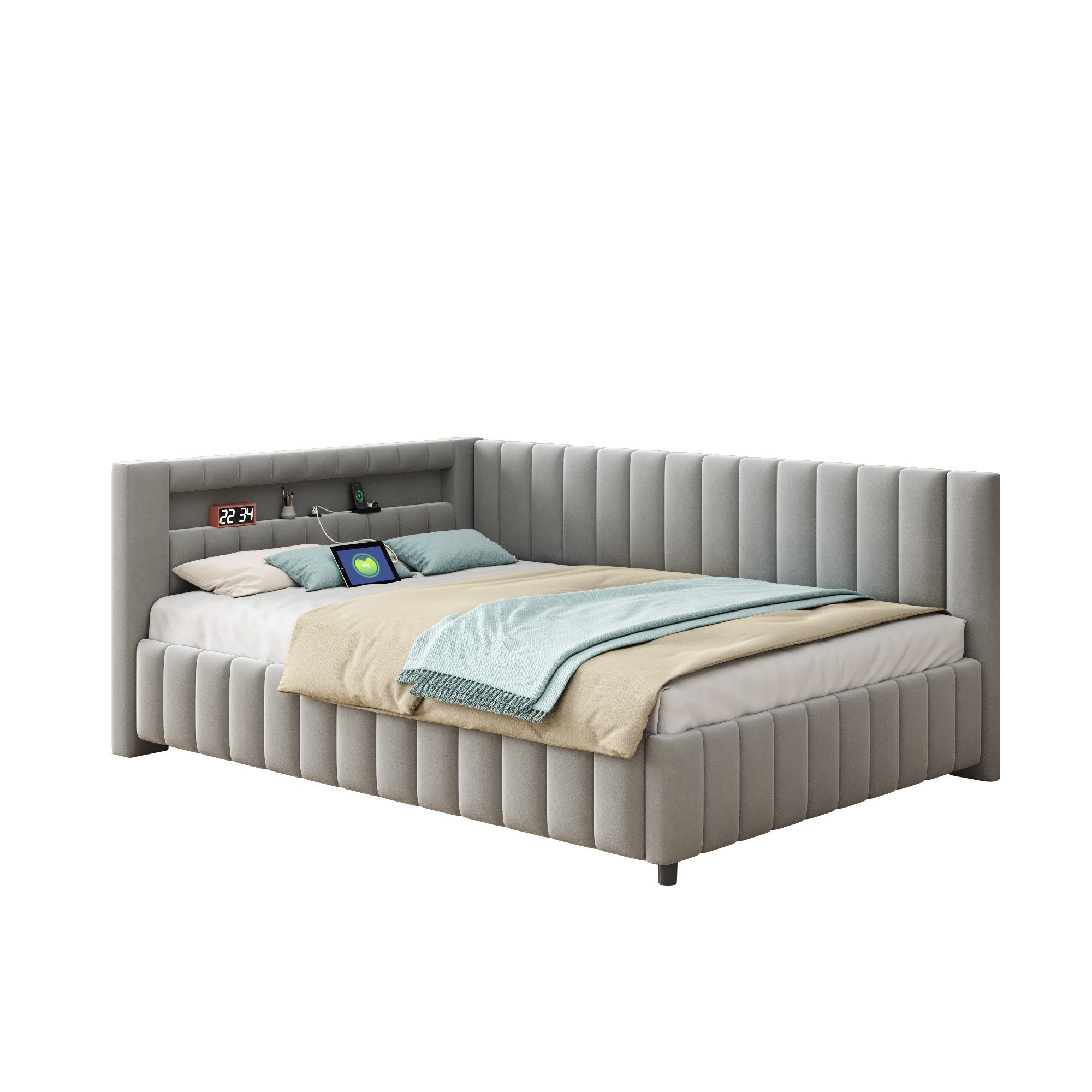 REDOM Polsterbett Schlafsofa Multifunktionsbett, Funktionsbett Stauraumbett günstig online kaufen