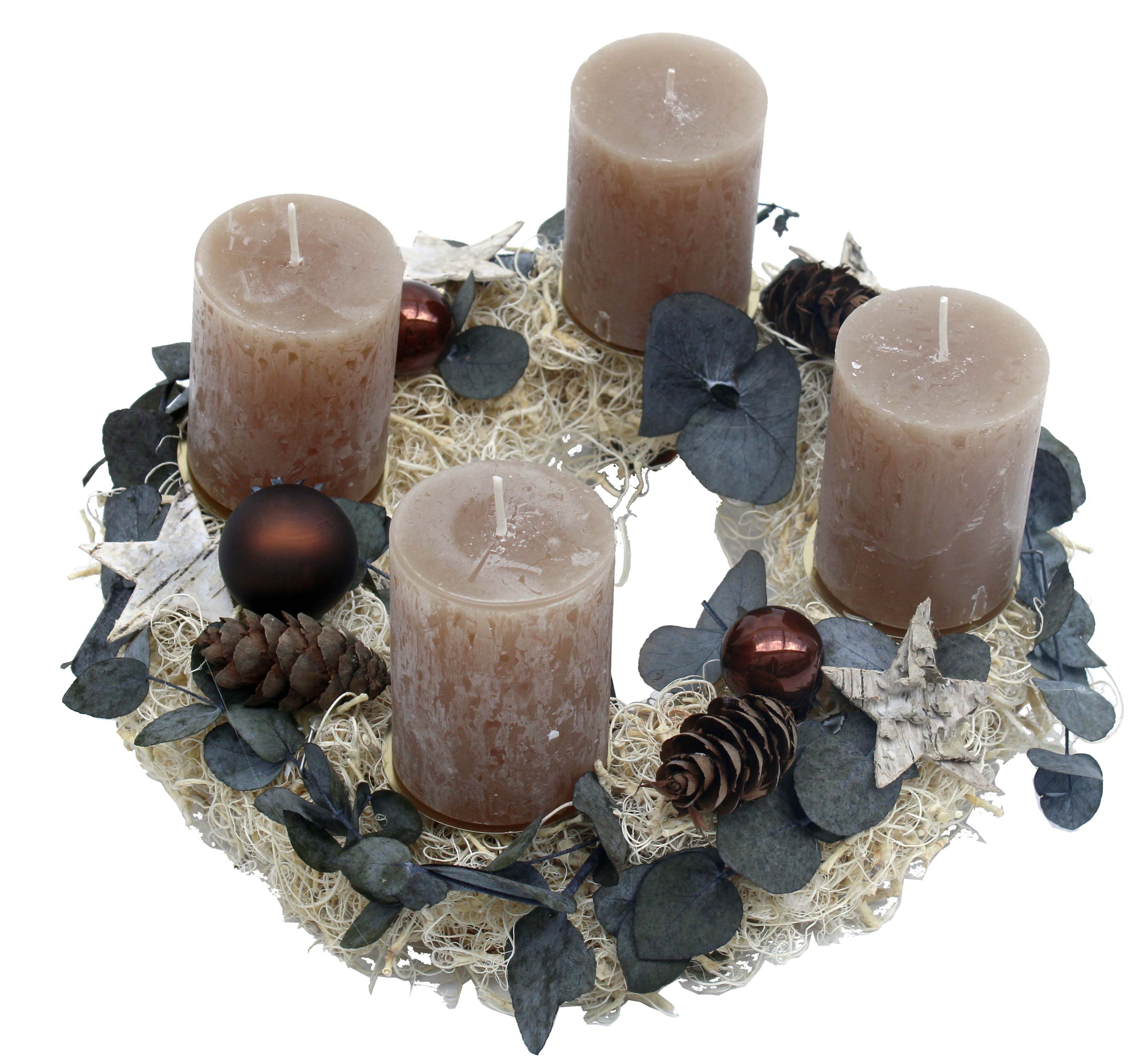 CreaFlor Home Dekokranz Adventsdeko, Handarbeit, natur, Motiv: Weihnachtsdeko