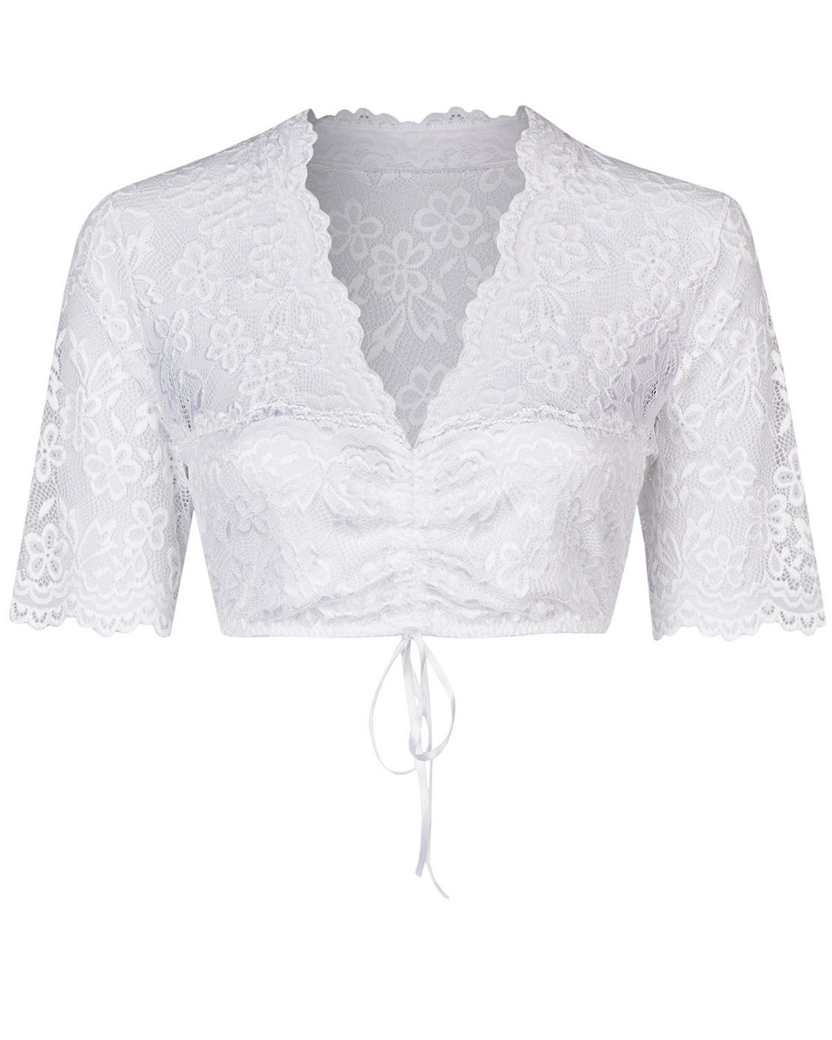 Dirndlbluse Halbarm Spitzen 'Audrey' 16467326, Weiß