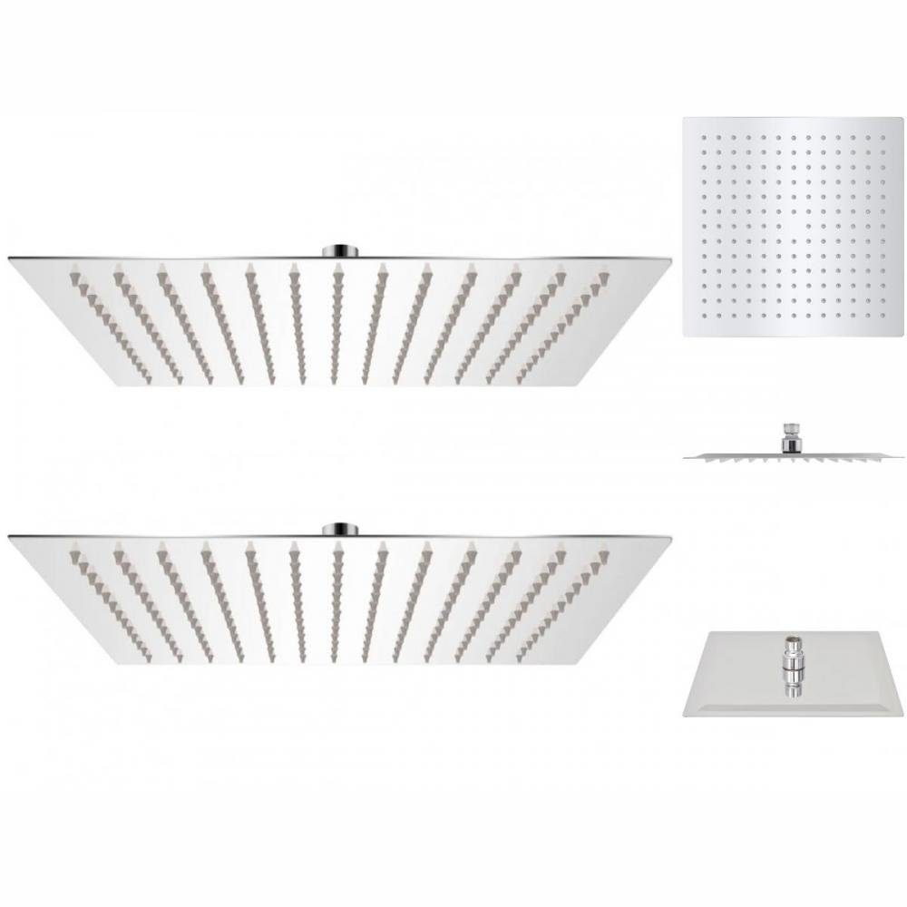 IMEX Extra Flache Edelstahl-Duschbrause 25x25 Cm, Matt-schwarz, Wand-/deckengestützt