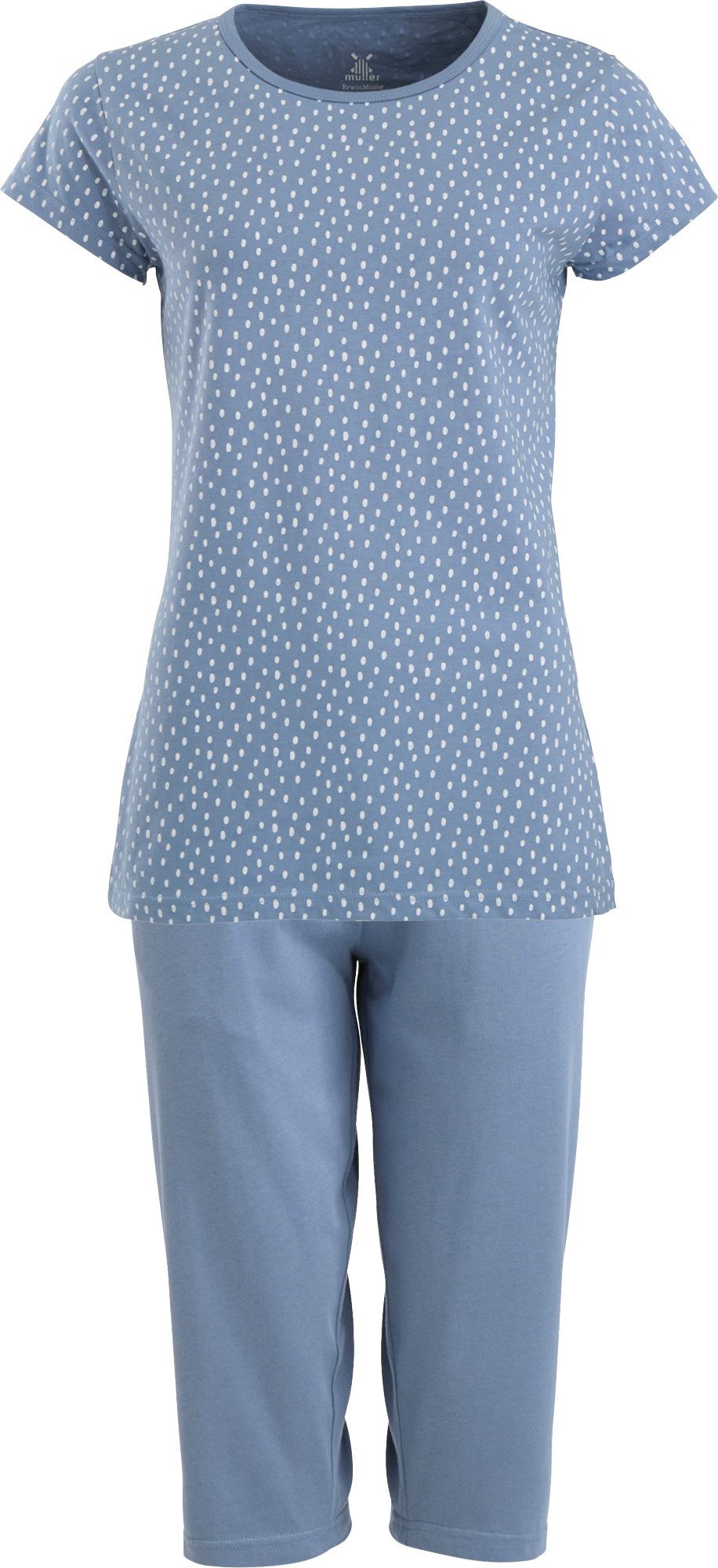 Erwin Müller Pyjama Damen-Schlafanzug Single-Jersey Punkte günstig online kaufen