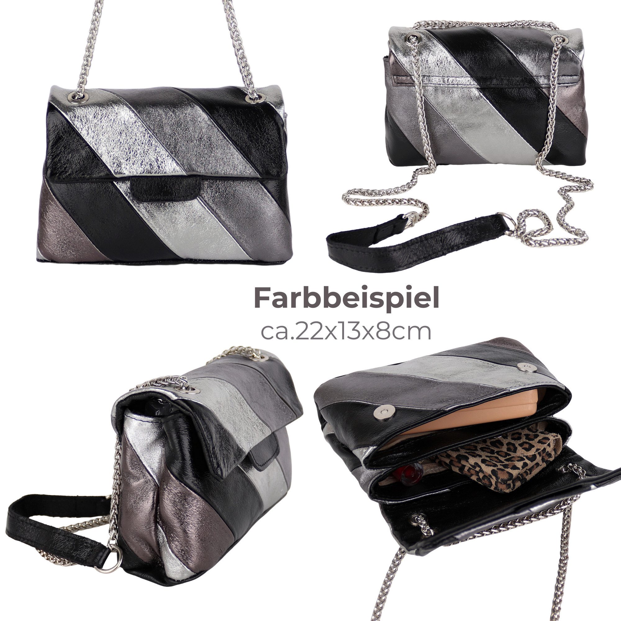 MIRROSI Umhängetasche Damen Crossbody Bag, Echtleder Made In Italy, ca. 22x günstig online kaufen