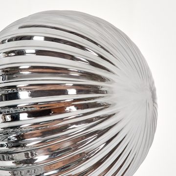 hofstein Stehlampe Stehlampe aus Metall/Riffelglas in Schwarz/Rauch/Bernstein, ohne Leuchtmittel, Leuchte mit Glasschirmen (12cm), Schalter, 3 x G9, ohne Leuchtmittel