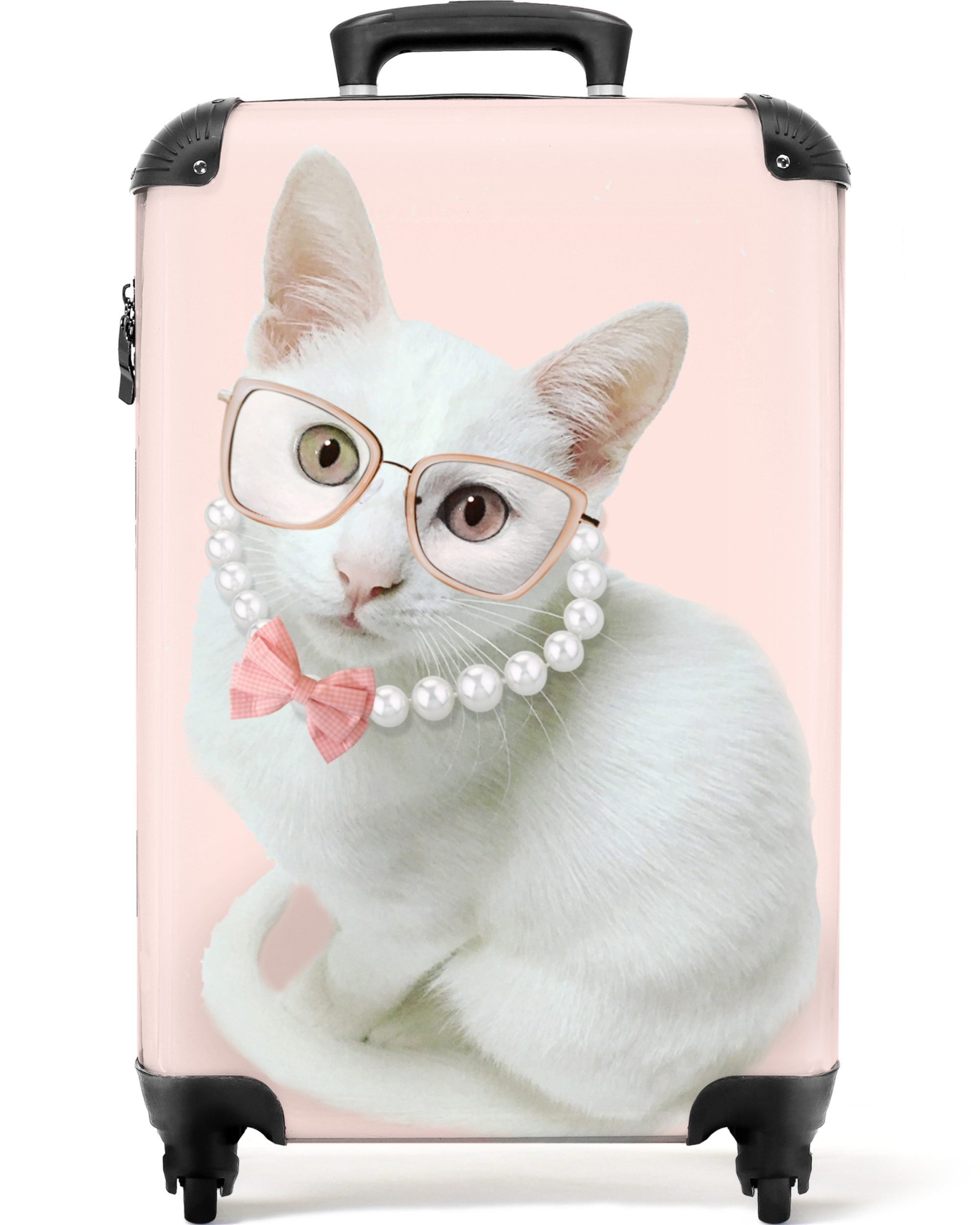 NoBoringSuitcases.com© Hartschalen-Trolley Katze - Perlen - günstig online kaufen