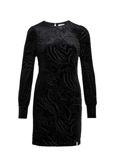 Vila Shirtkleid Samtiges Nicki Kleid Leo Print Party Dress für Kurvige Frauen (kurz) 7054 in Schwarz