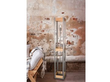 meineWunschleuchte LED Stehlampe, LED wechselbar, Warmweiß, ausgefallene Lampe Holz-balken Vintage Industrial Design, Höhe 153cm