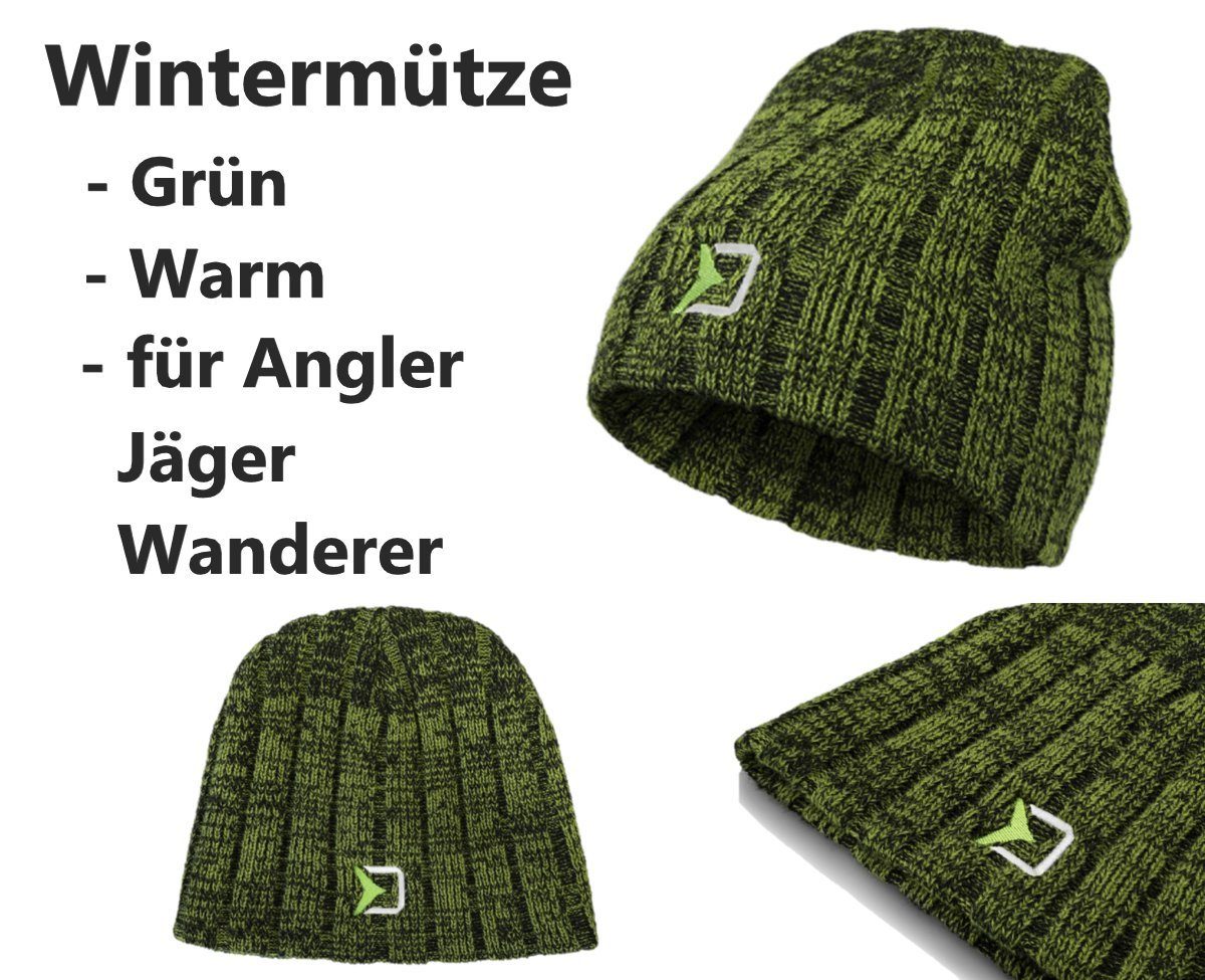 Delphin.sk Beanie Wintermütze Delphin WINTER grün warm Outdoor Angeln Jagen Wandern Die Mütze ist aus gestricktem Acryl gefertigt | Beanies