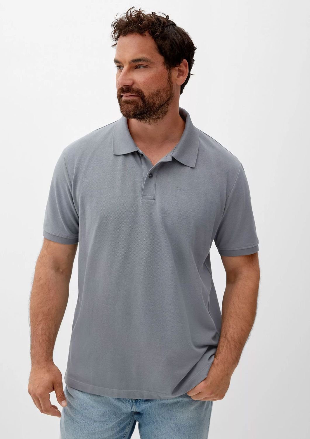 s.Oliver Poloshirt Big Size (1-tlg) Kragen, Köpfe, Logo