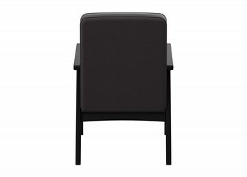 andas Sessel Alvared, Wellenunterfederung für hohen Sitzkomfort, Buche-Massivholz in schwarz