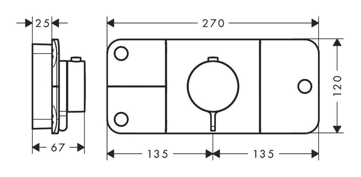Thumbnail - hansgrohe Unterputzarmatur Axor One Thermostatmodul für 3 Verbraucher Unterputz