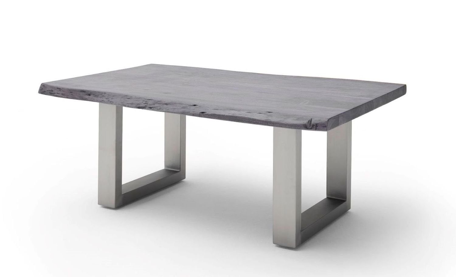 Akazie-massiv U-Form Baumkante rechteckig Couchtisch furniture MCA Cartagen, grau