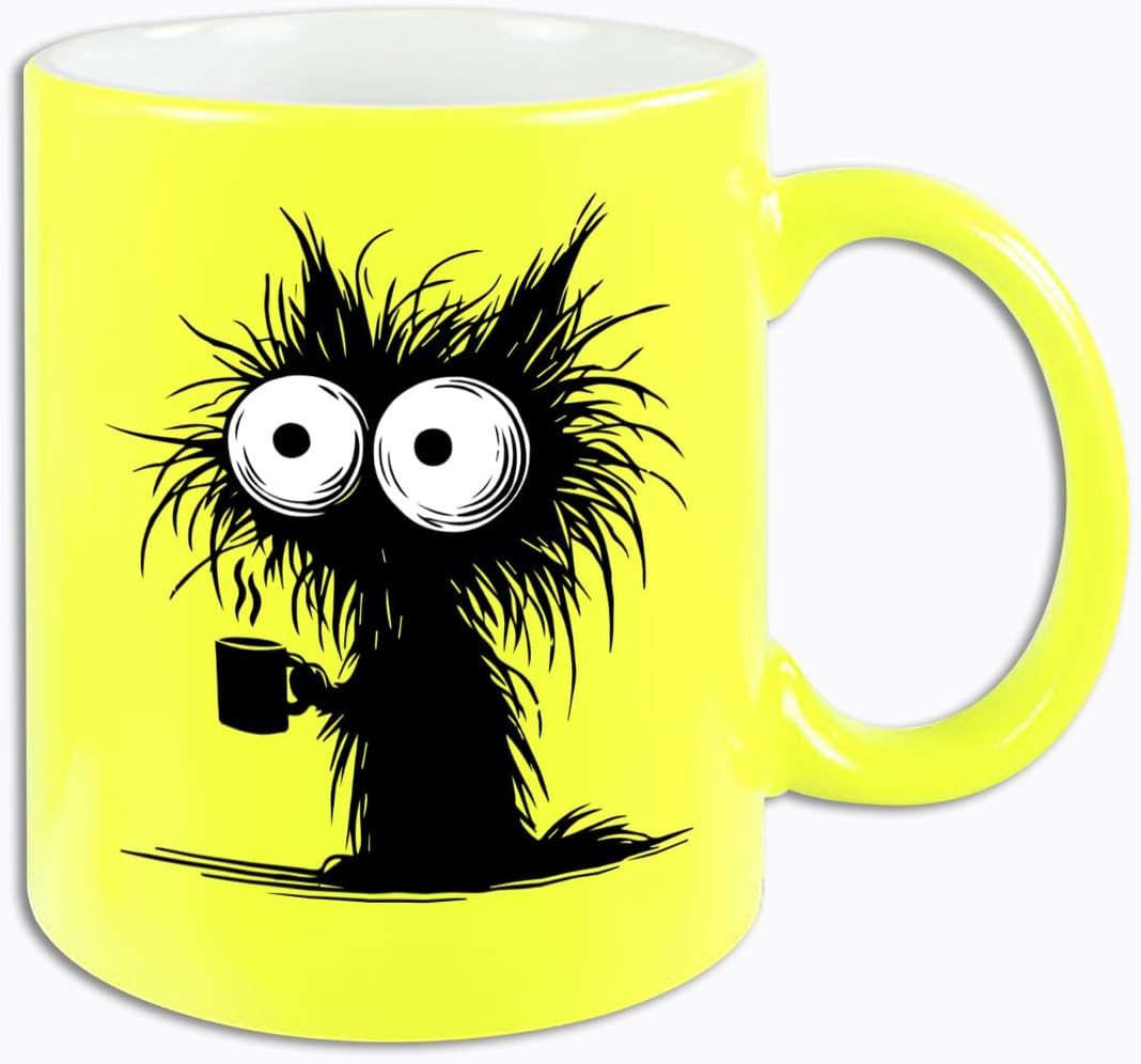 Hustling Sharks Tasse Hustling Sharks® Verschiedenfarbige Neon Tassen - Ich brauch Kaffee I, 330 ml