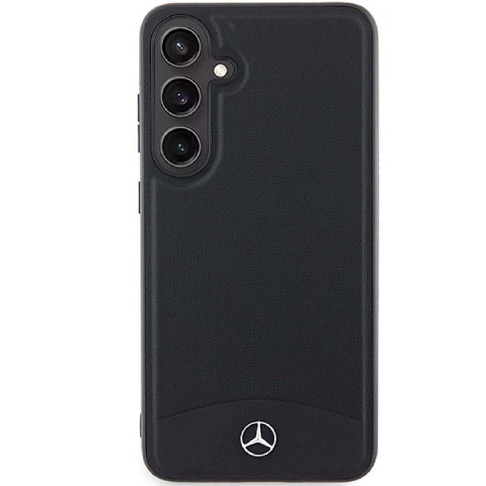 Mercedes Benz Handyhülle Case Galaxy S24 Plus Echtleder geriffelt MagSafe schwarz 6,7 Zoll, Kantenschutz