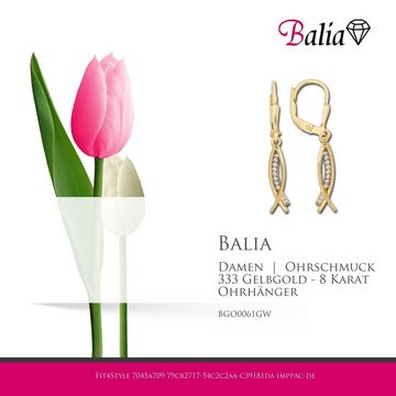 Balia Paar Ohrhänger Balia Ohrhänger für Damen 8K Gold (Ohrhänger), Ohrhänger (Fashion) aus 333 Gelbgold - 8 Karat, Farbe: weiß, gold