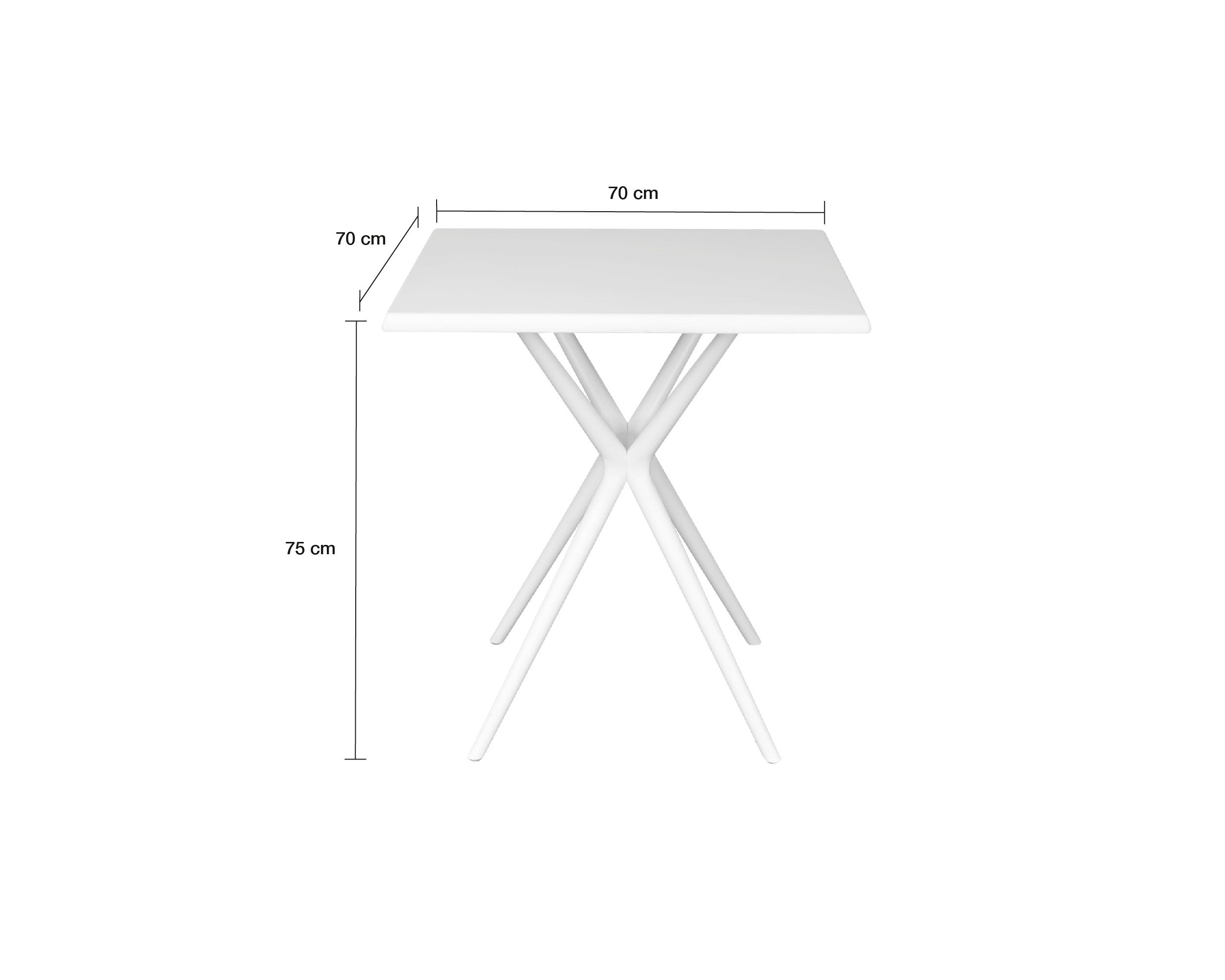 LC Garden Gartentisch »Vesta« Gartentisch 70x70cm eckig weiß Kunststoff Balkontisch