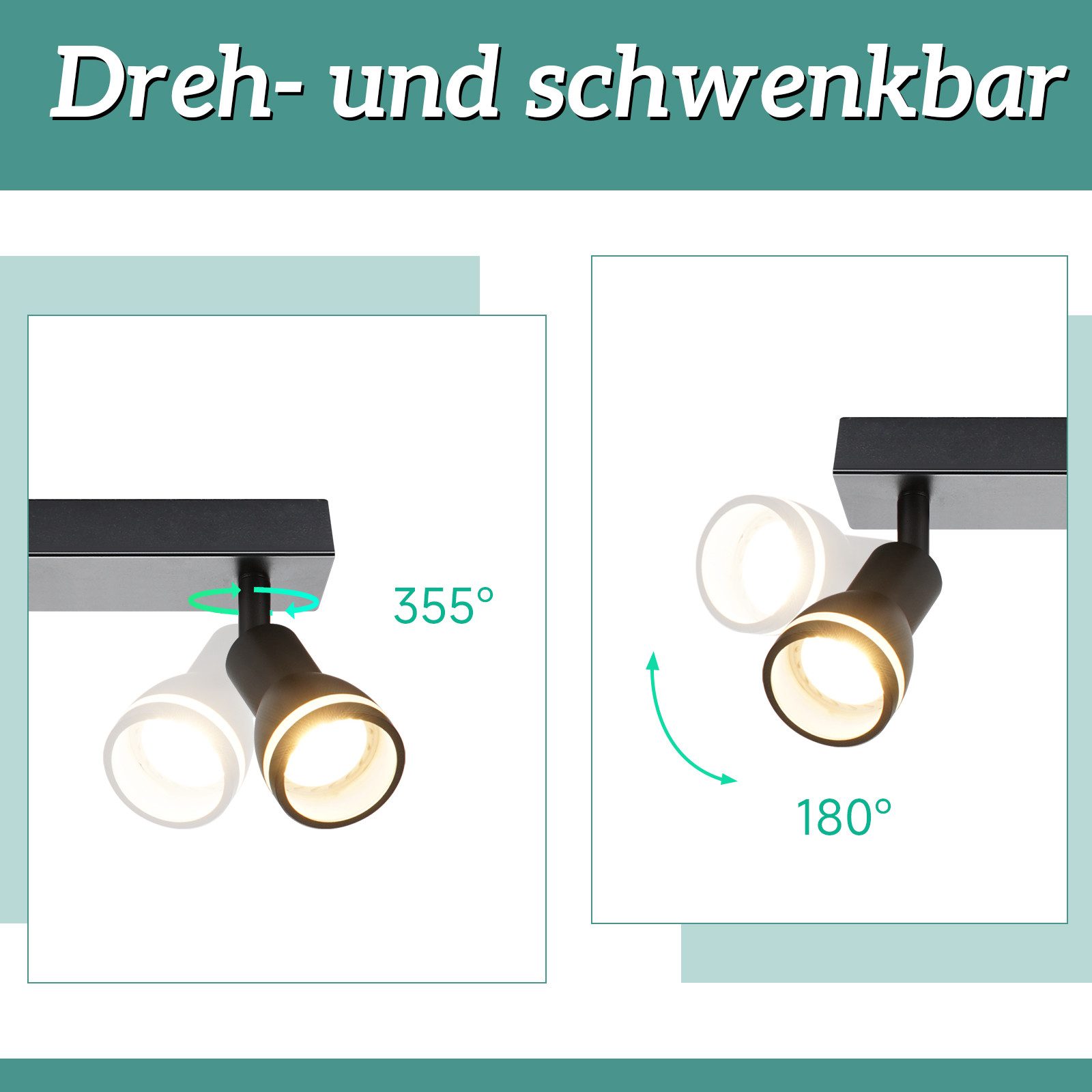 Nettlife Deckenstrahler 2/3/4/5/6 Flammig Schwarz DeckenSpots günstig online kaufen