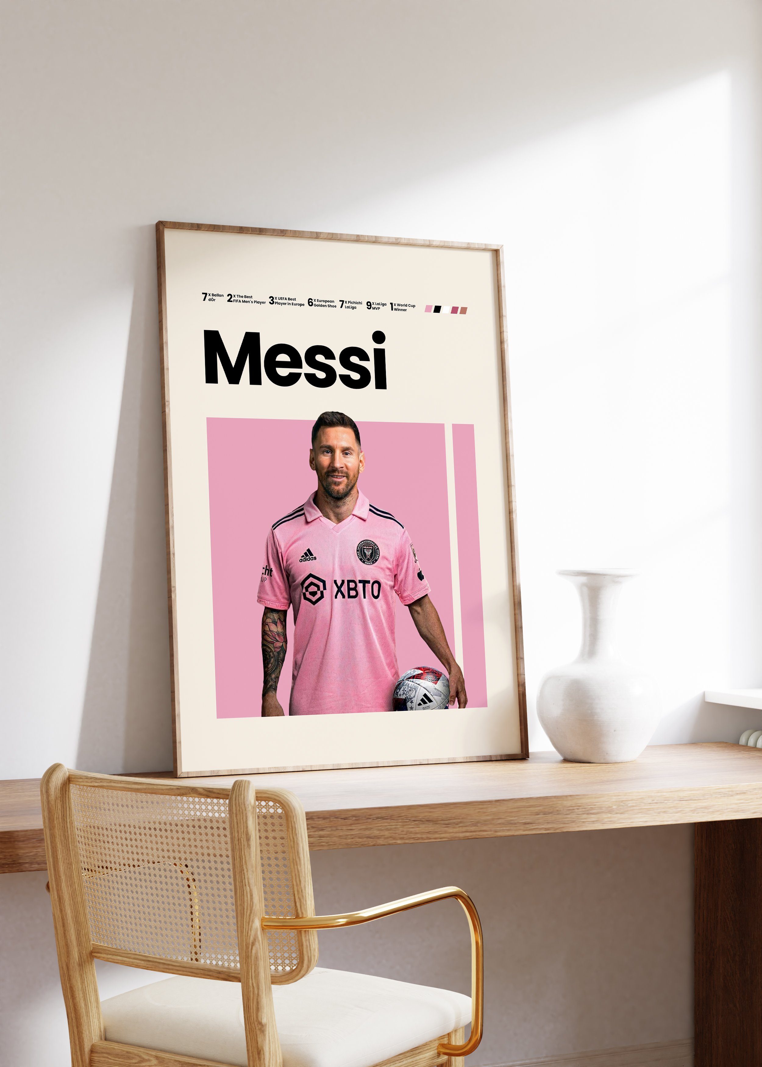 JUSTGOODMOOD Poster ® Lionel Messi 10 Inter Miami · Fußball Poster · ohne Rahmen
