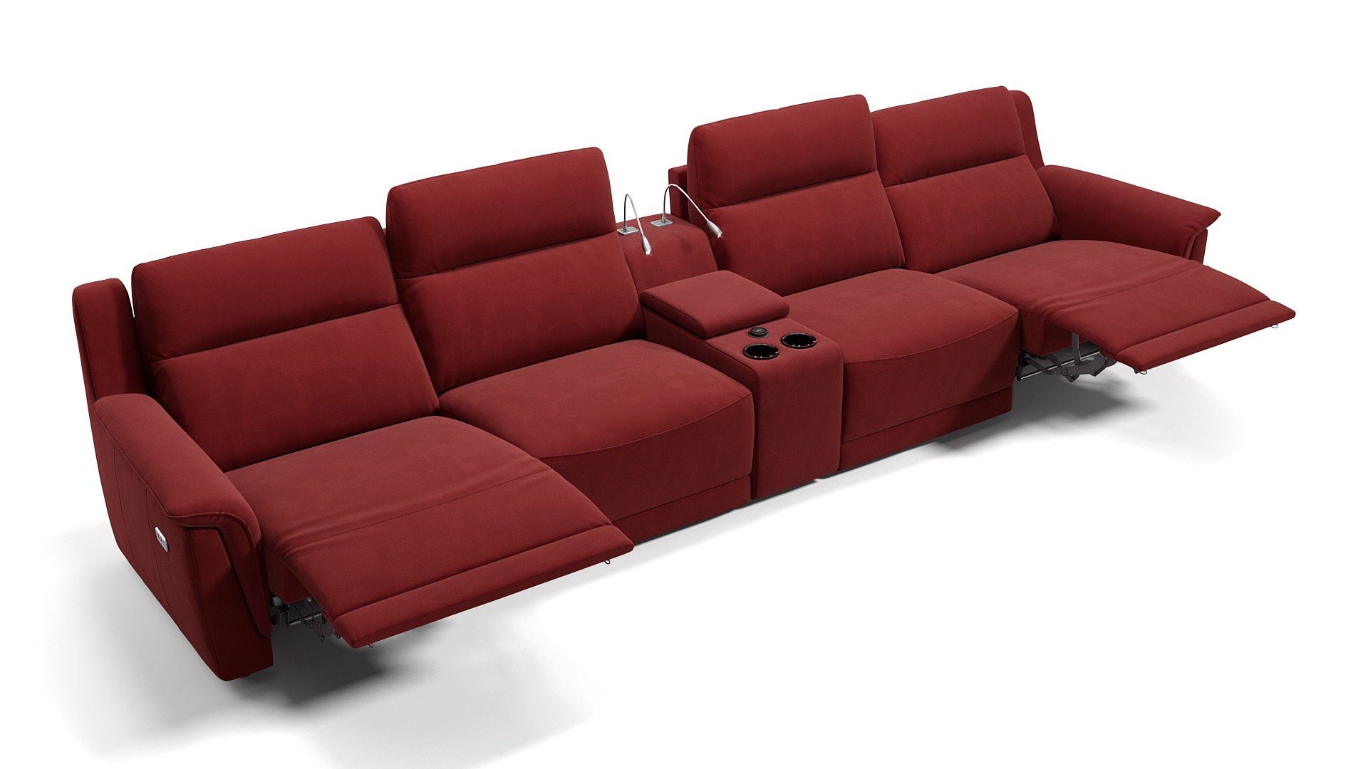 Sofanella 4-Sitzer Stoff MALITO, Heimkinosofa, Kinocouch, Funktionssofa, Kinosofa, Stoff Sofas