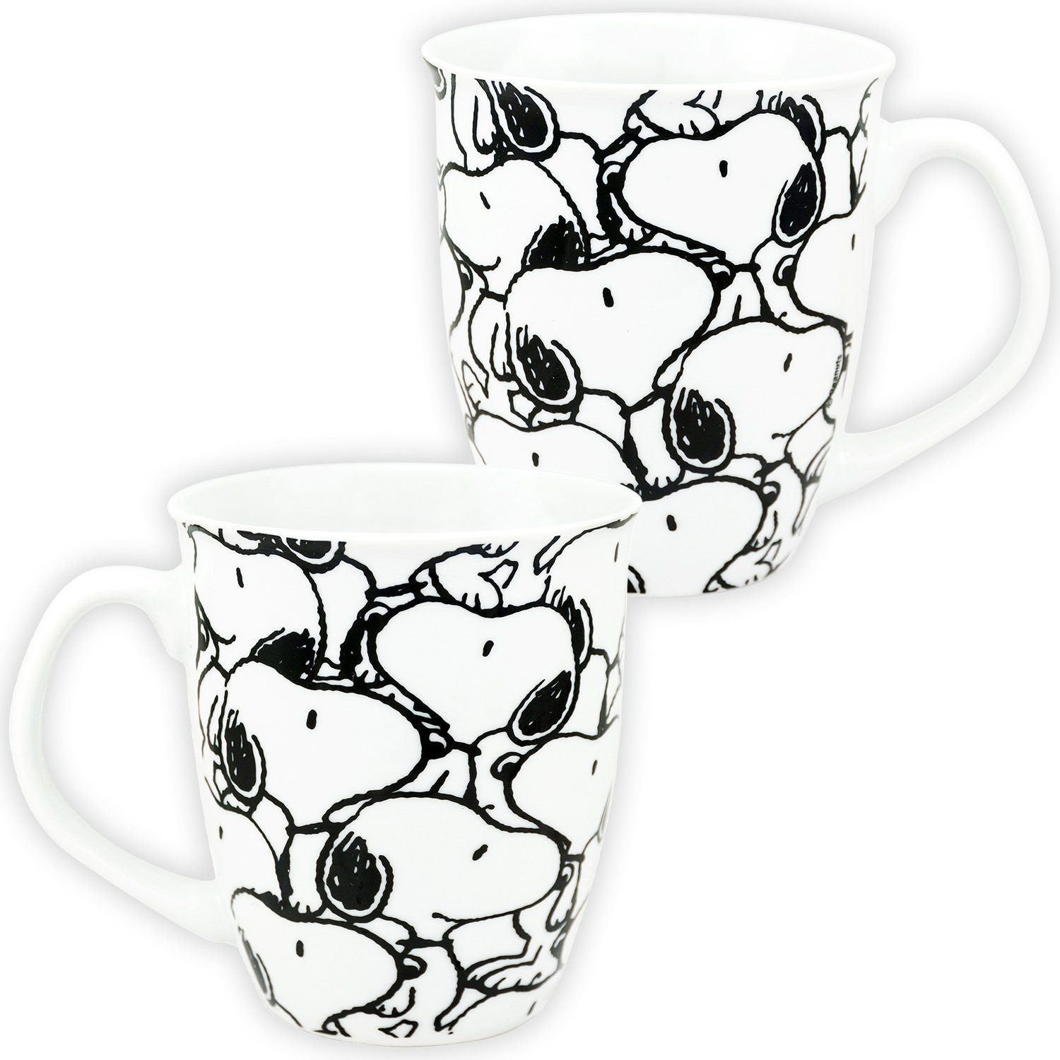 Kaffeetasse The United Tasse Weiß Keramik - Keramik Tasse Peanuts Snoopys Allover ml, Labels® 280