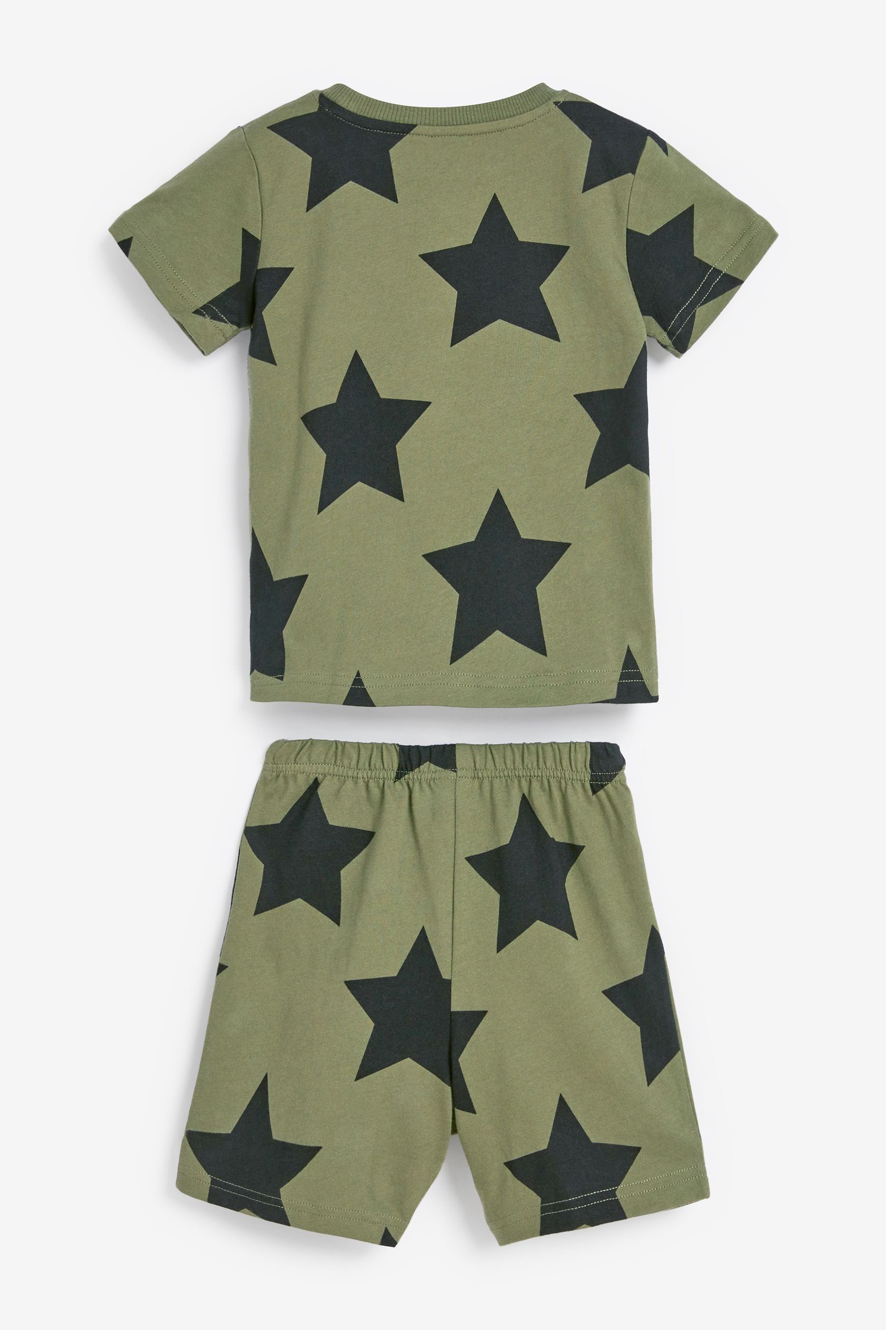 Star im 3er-Pack Pyjama Schlafanzug Green tlg) Next (6 Kurzer Khaki