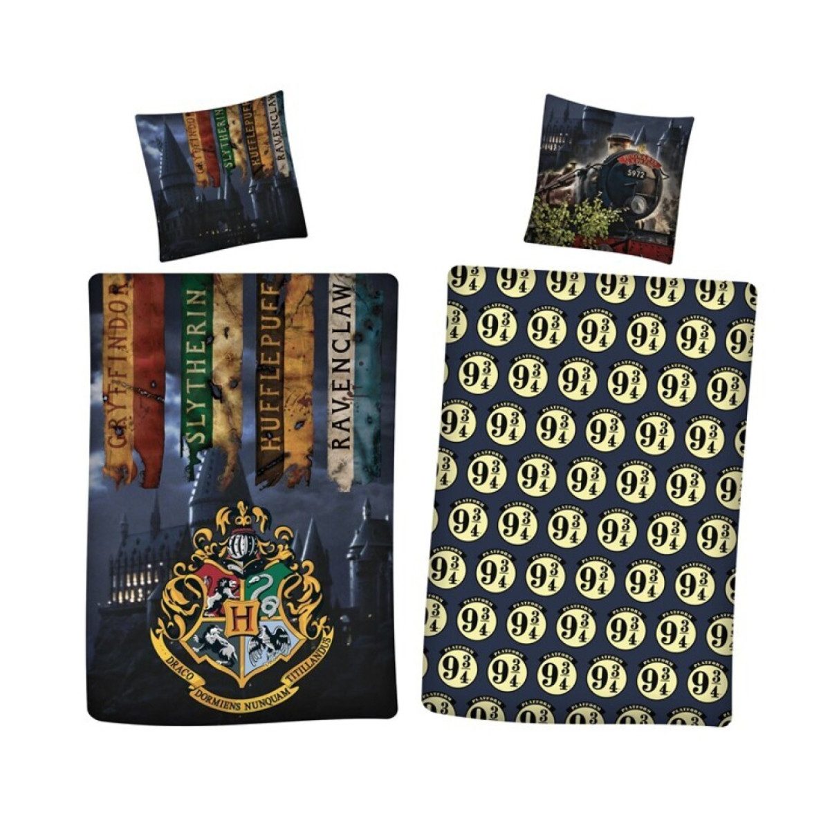 Aymax sprl Bettwäsche Harry Potter 140x200 cm + Kissenbezug 65x65 cm Baumwolle