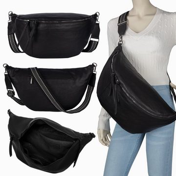 EAAKIE Gürteltasche Bauchtasche XXL Umhängetasche Crossbody-Bag Hüfttasche Kunstleder, als Schultertasche, CrossOver, Umhängetasche tragbar