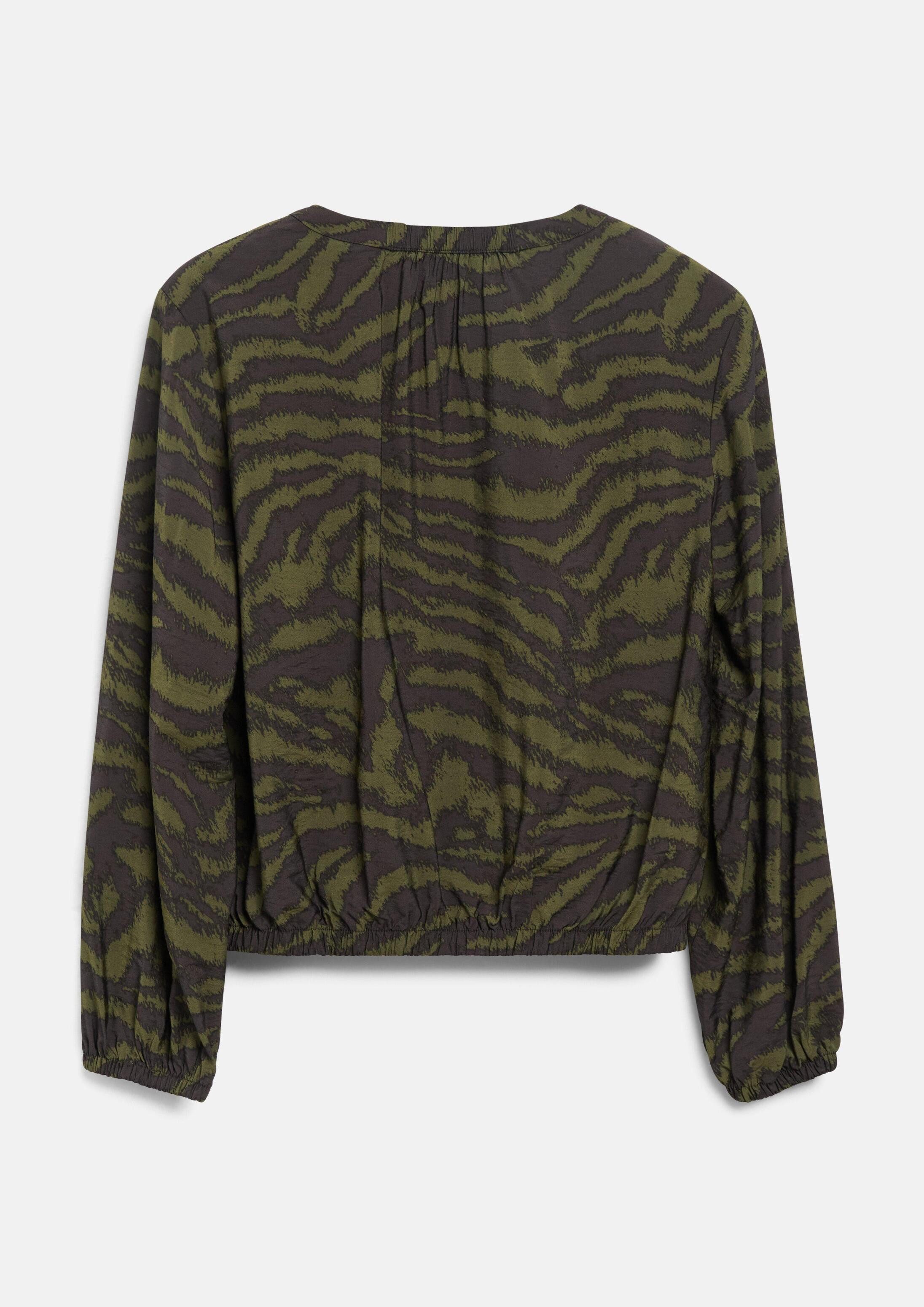 s.Oliver Langarmbluse Bluse Bluse mit Animal-Print und Raffung – Bild 2 von 4