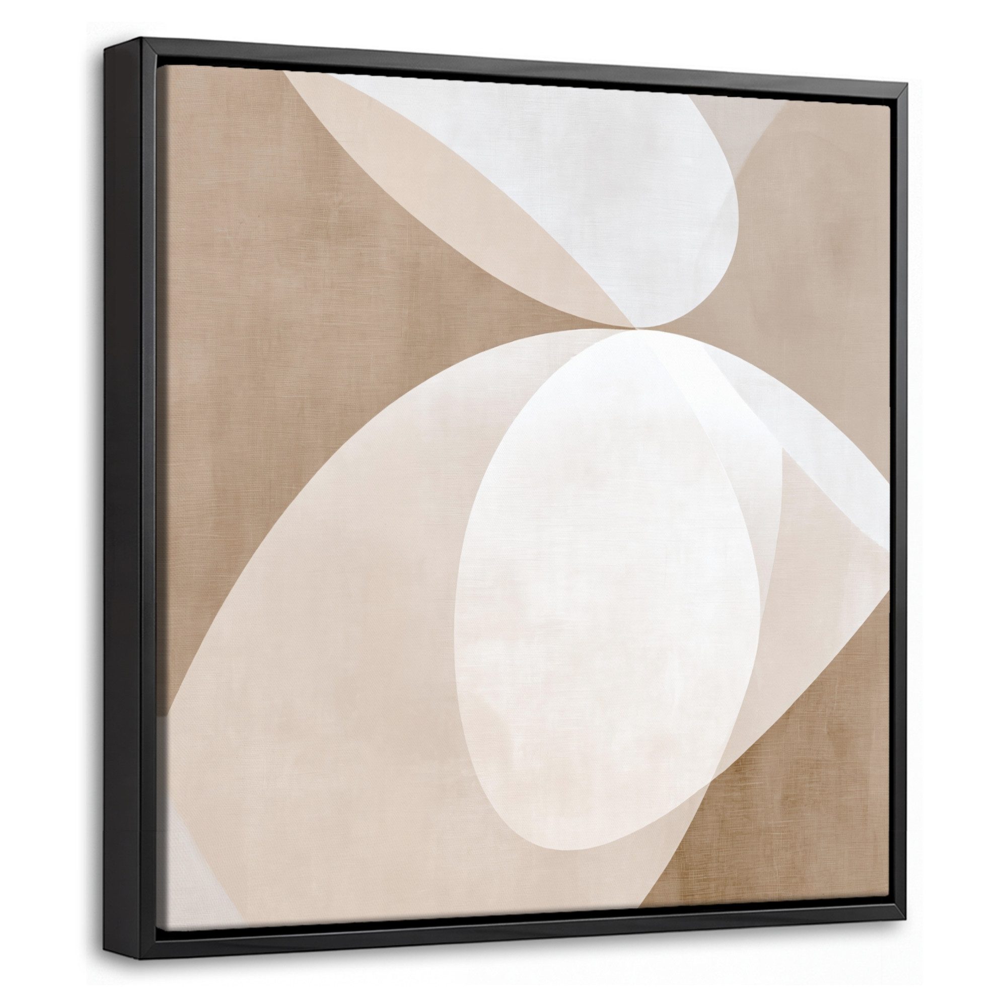 OneMillionCanvasses® Leinwandbild mit Rahmen - Ovale Formen - Transparent - Weicher Übergang, Fotodruck (1 St), Leinwand Bilder Klein, Wand Dekoration Aesthetic 20x20cm