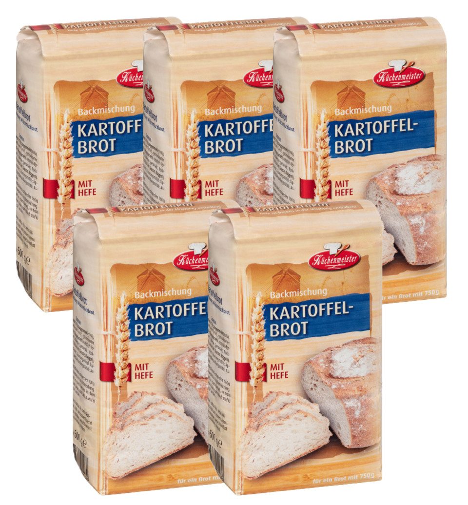 Bielmeier Backmischung Kartoffelbrot Küchenmeister, 1 x 2500 g, (5 x á 500g), Made in Baden-Württemberg (SET314016-5)