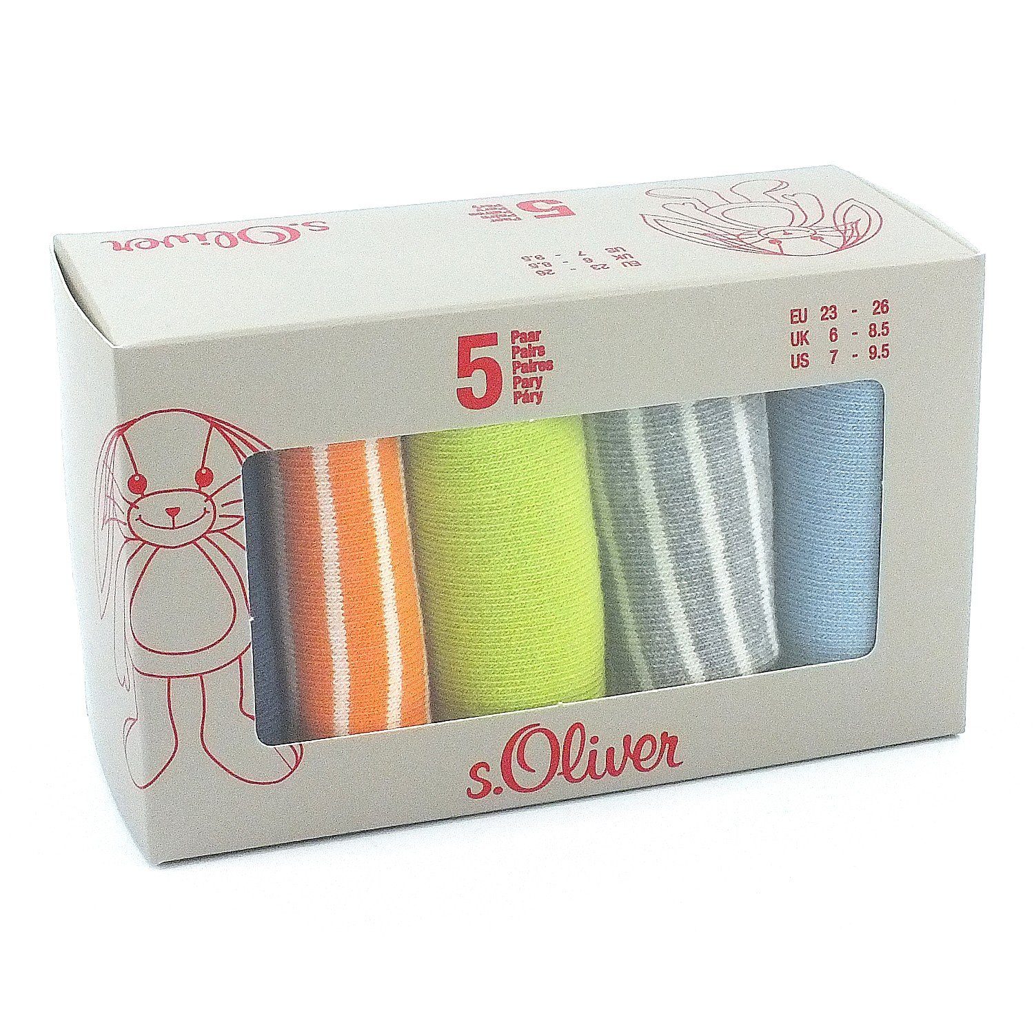 s.Oliver Langsocken S20293 (Packung, 5-Paar, Jungen Baumwolle, Kinder Kindersocken Paar) & Socken, mit 5 Mädchen