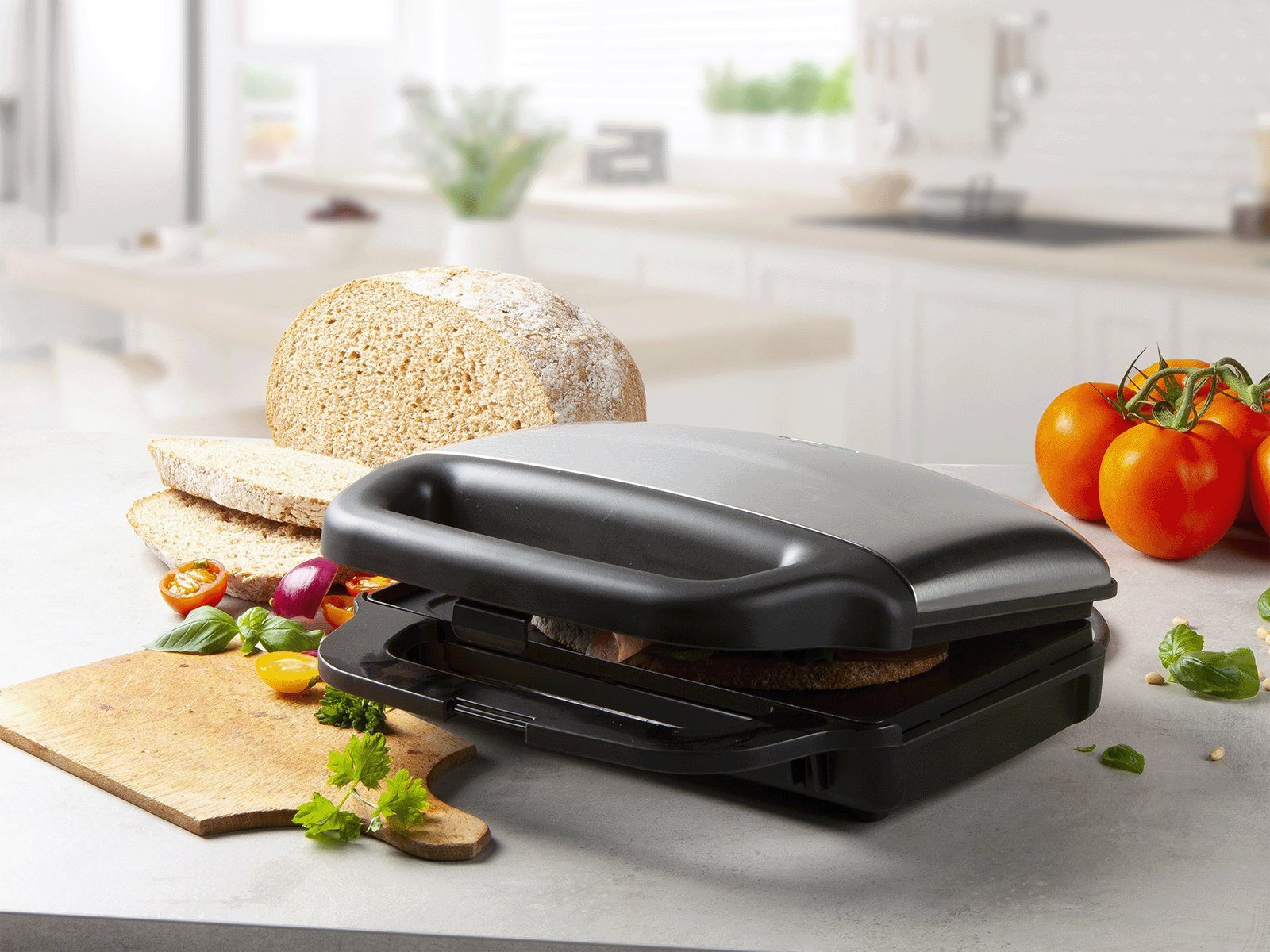 2er & Snack XXL Gabel Domo Toaster große tief extra Panini-Maker 900 Toasties W, Sandwichmaker,