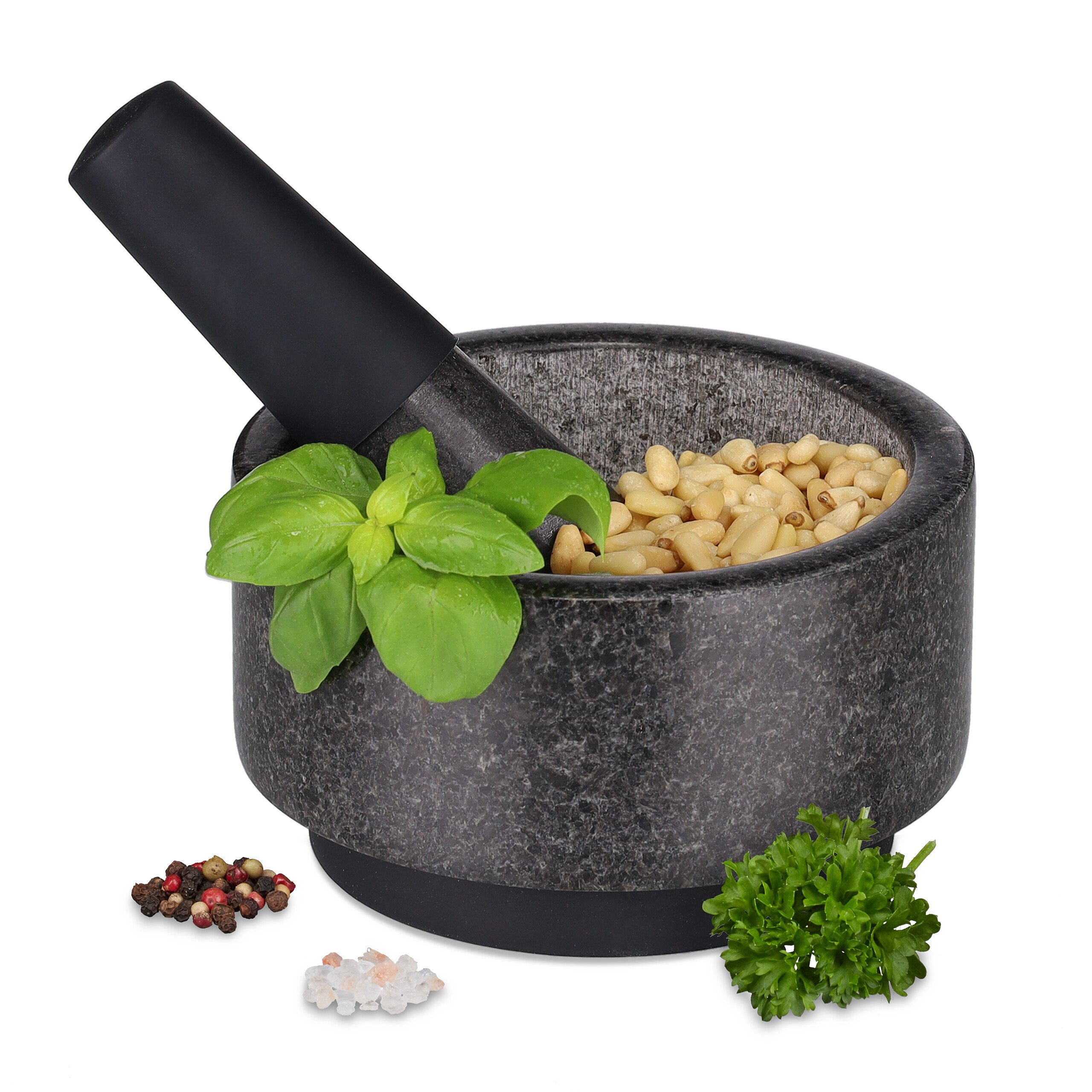 relaxdays Mörser Mörser mit Stößel aus Granit