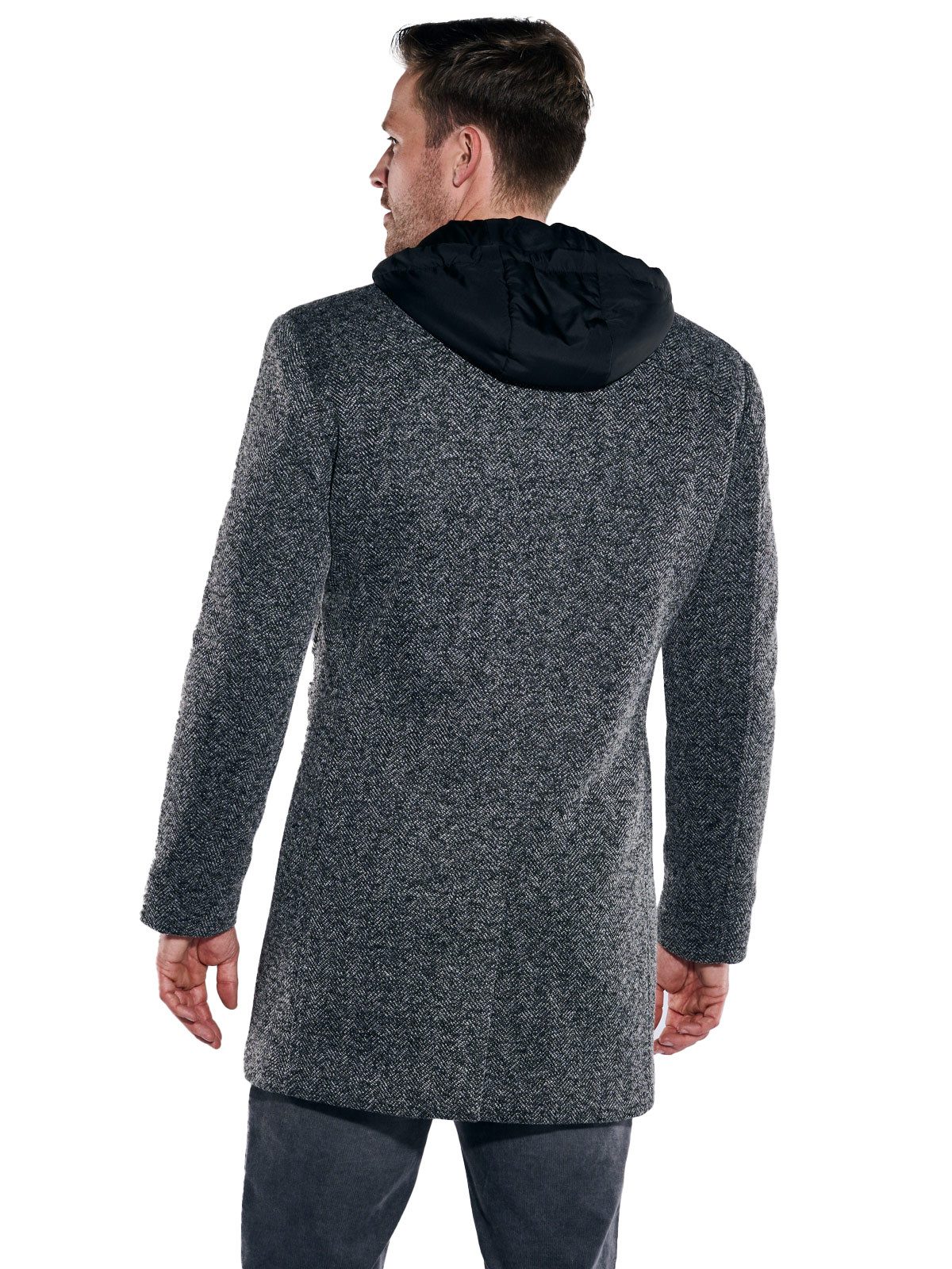 Engbers Kurzmantel engbers Herren Mantel mit abnehmbarer Kapuze, Silbergrau günstig online kaufen