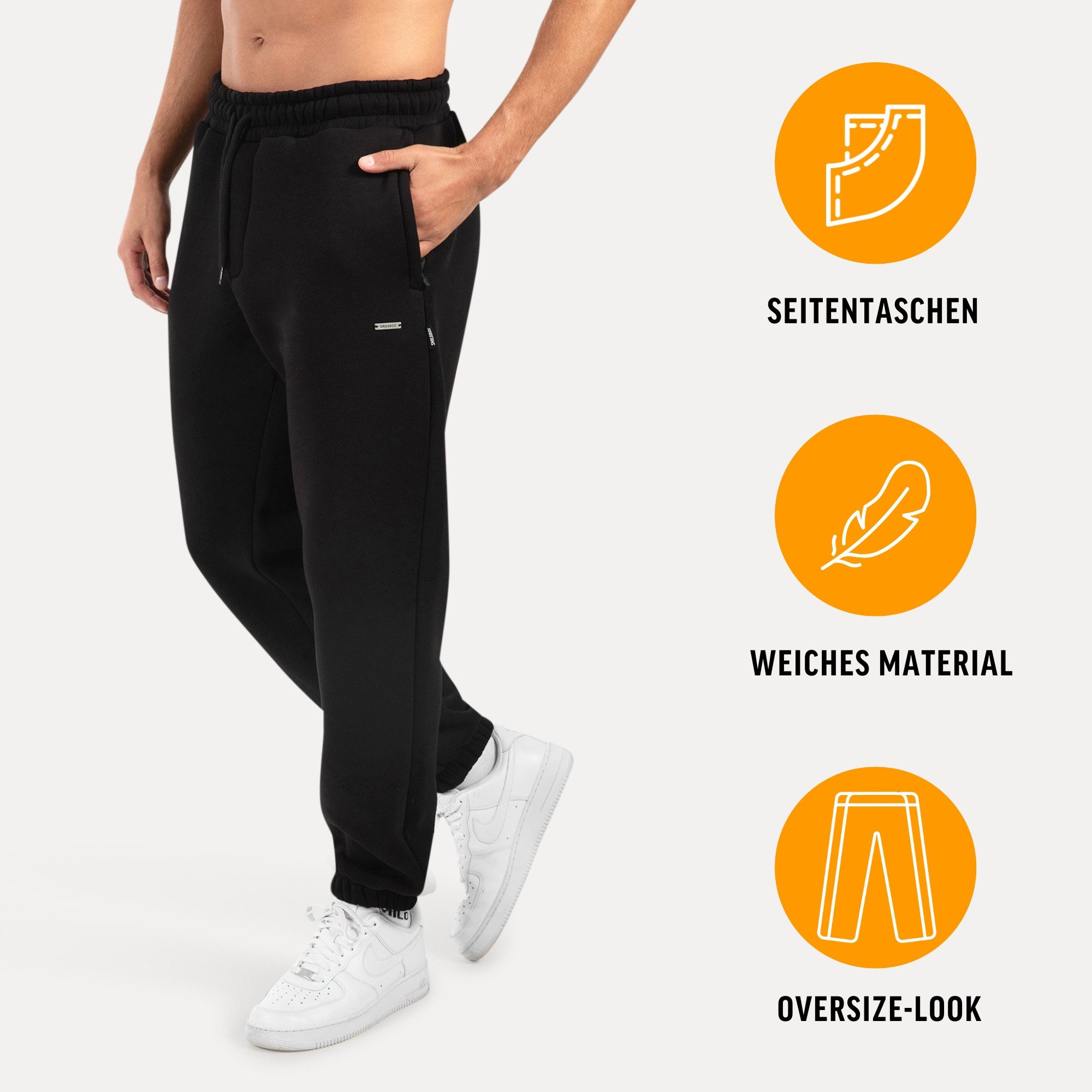 Smilodox Jogginghose Cedrik, Oversize Sweathose mit Taschen, Kordelzug am B günstig online kaufen