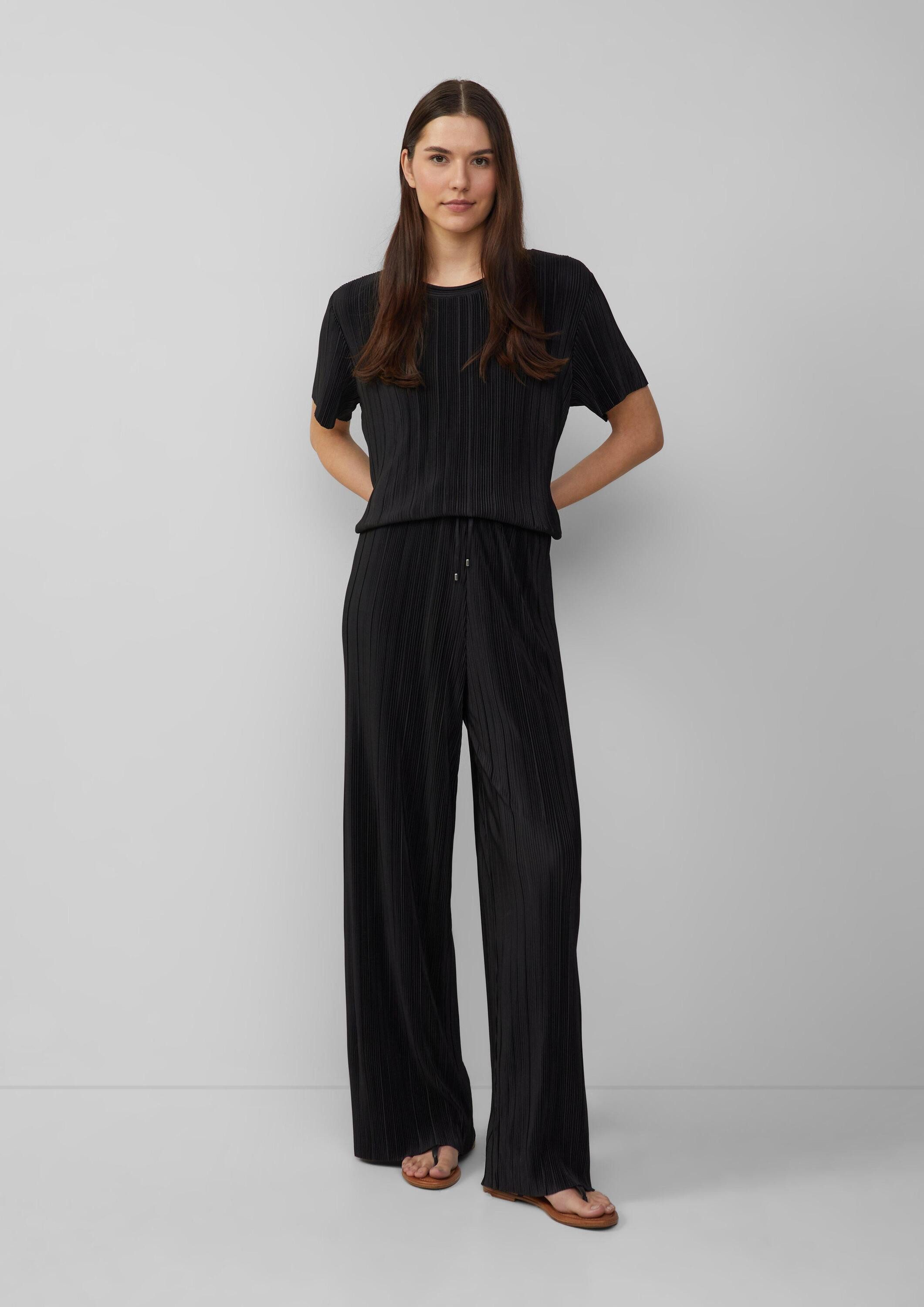 s.Oliver Chinos Hose Plissierte Wide-Leg-Hose im Relaxed Fit günstig online kaufen