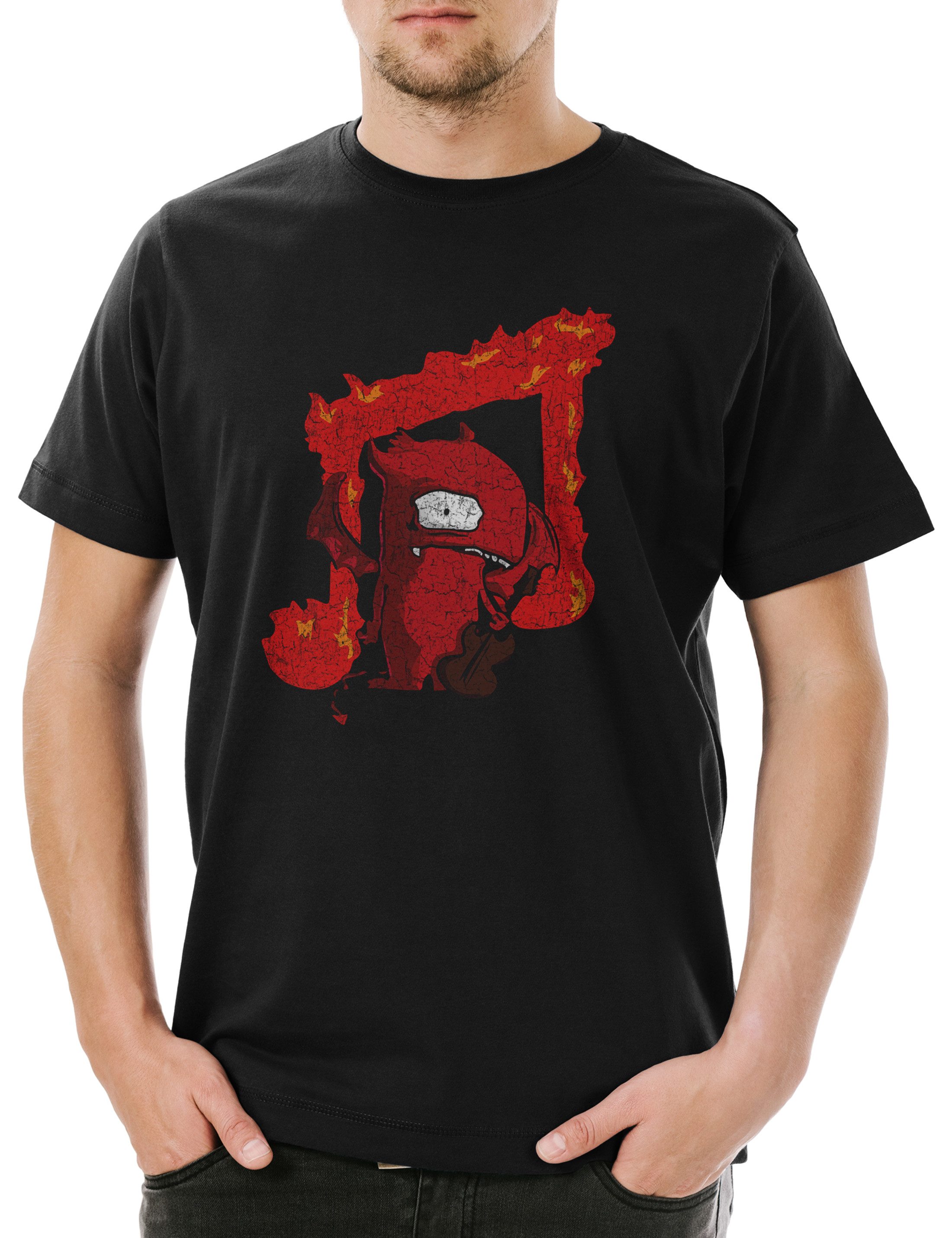 Print-Shirt Music Devil Herren T-ShirtGuitar Rock Metal Player Gitarre Gittarist