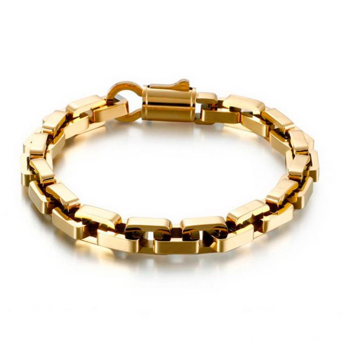 DALMARO.de Edelstahlarmband Edelstahl Armband GOLD SPIKE (Edelstahl Handgefertigt Stilvoll) Herren Armband inkl. Schmuckschachtel