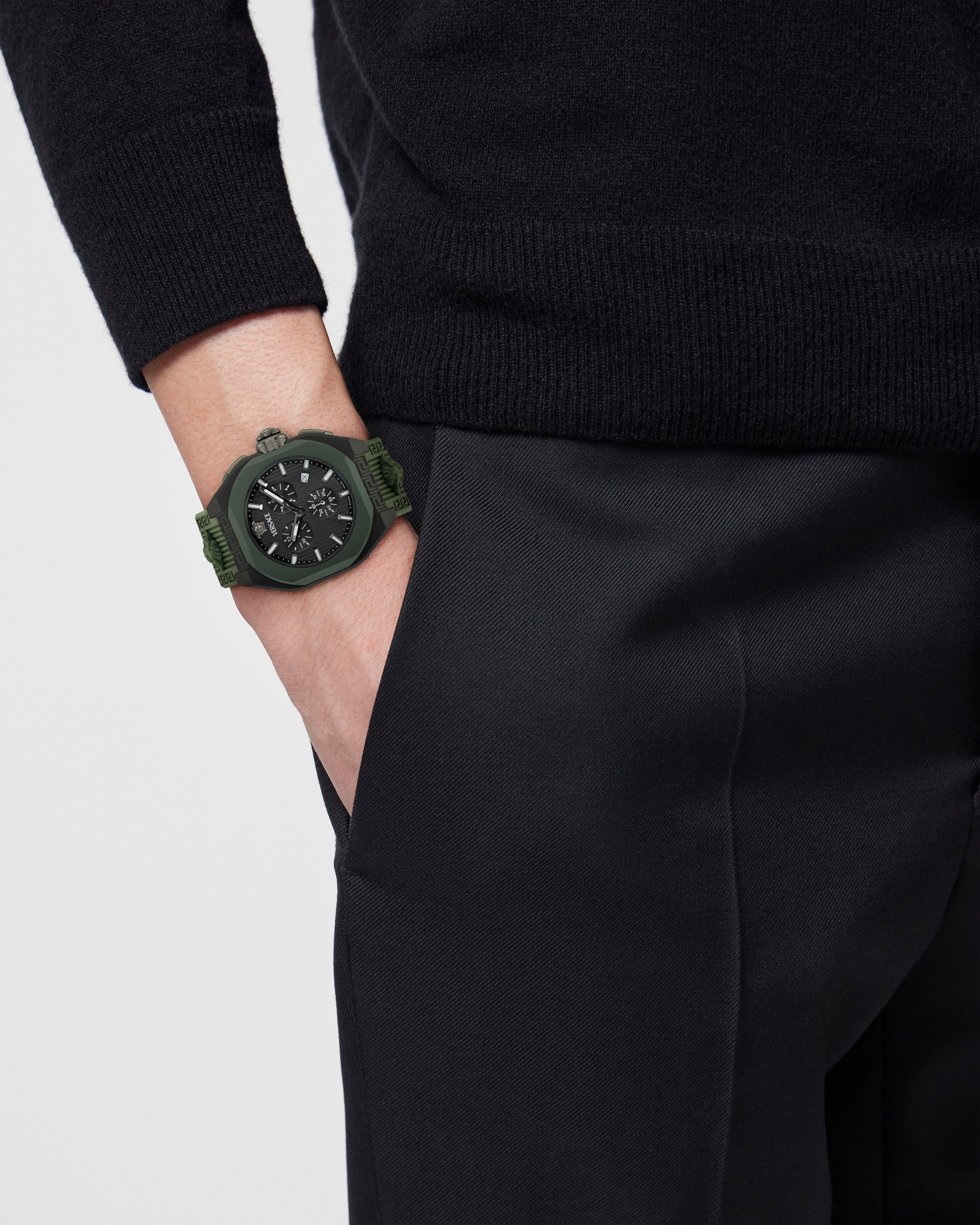 Versace Chronograph V-LEGEND CHRONO VE9L00324, Quarzuhr, Armbanduhr, Herrenuhr, Swiss Made,analog, Tag, Stoppfunktion