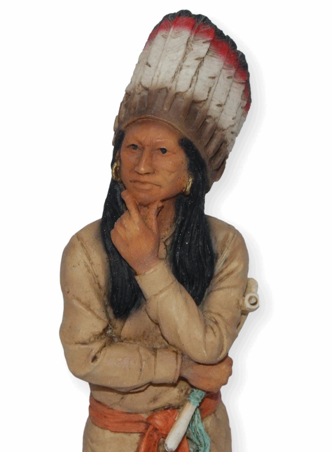 Castagna Dekofigur Figur Native American Häuptling H Kopfschmuck 18 stehend Washakie Dekofigur Native American cm mit