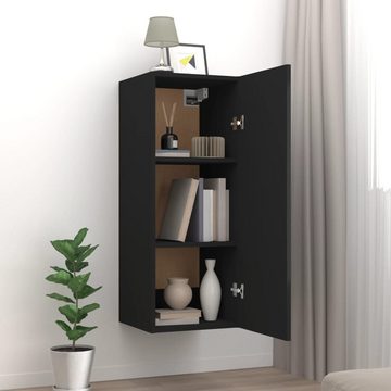 furnicato Wandregal Hängeschrank Schwarz 34,5x34x90 cm Holzwerkstoff