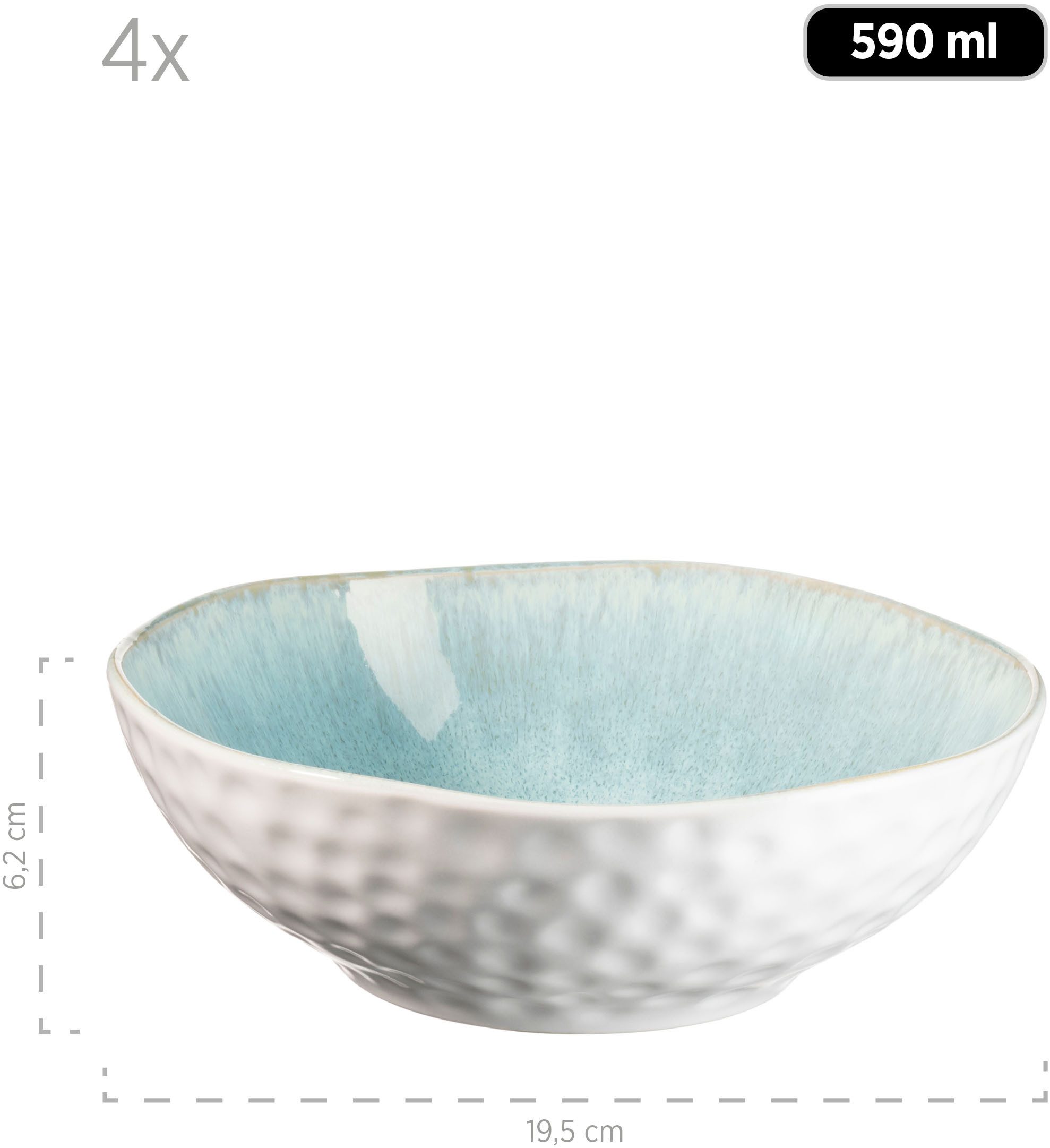 MÄSER Salatschüssel FROZEN, Salatschüssel-Set, Steinzeug, Steinzeug, (9-tlg) – Bild 5 von 5