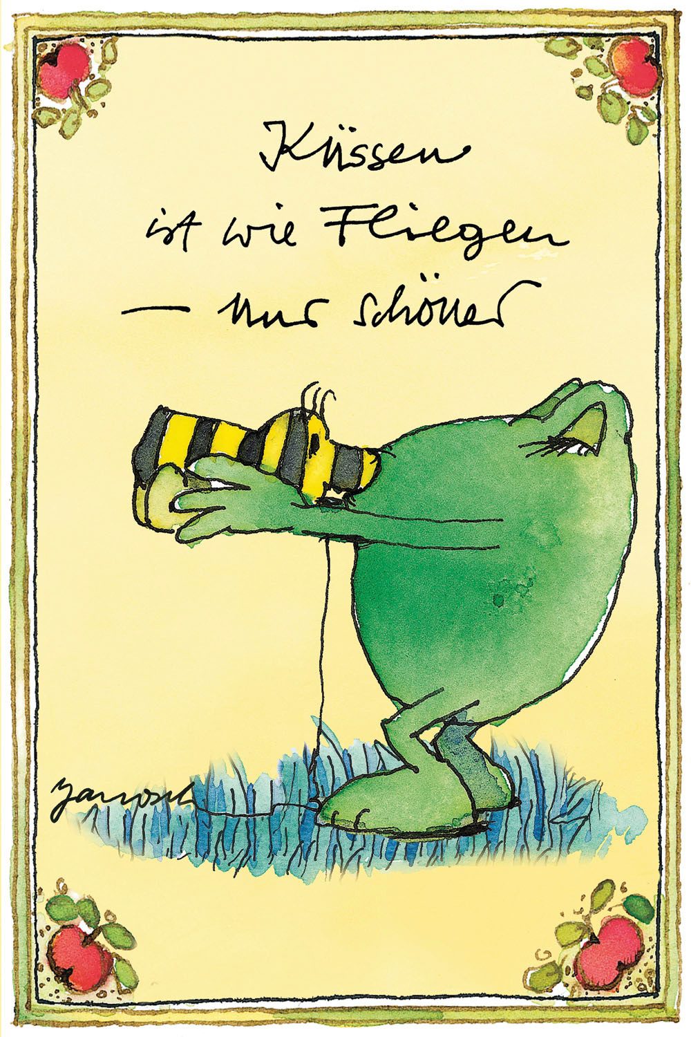 LuckyLinde Leinwandbild Der Froch und die Tigerente - Küssen ist…, Ente, Figuren, Filmfiguren, Frosch, Motivationsbilder, Schriftzug, Tiere, Tiger (1 St), Exklusive JANOSCH Kindermotive