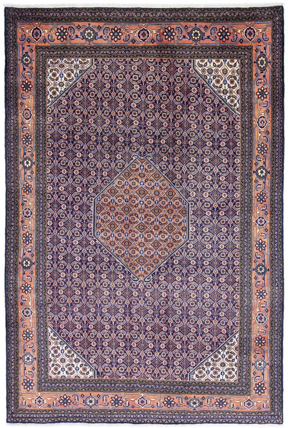 Wollteppich Ardebil Medaillon Blu scuro 307 x 213 cm, morgenland, rechteckig, Höhe: 10 mm, Unikat mit Zertifikat