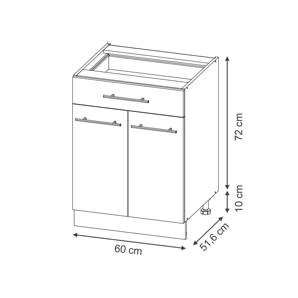 Vicco Unterschrank Fame-Line, Hellblau-grau/Weiß, 60 cm günstig online kaufen