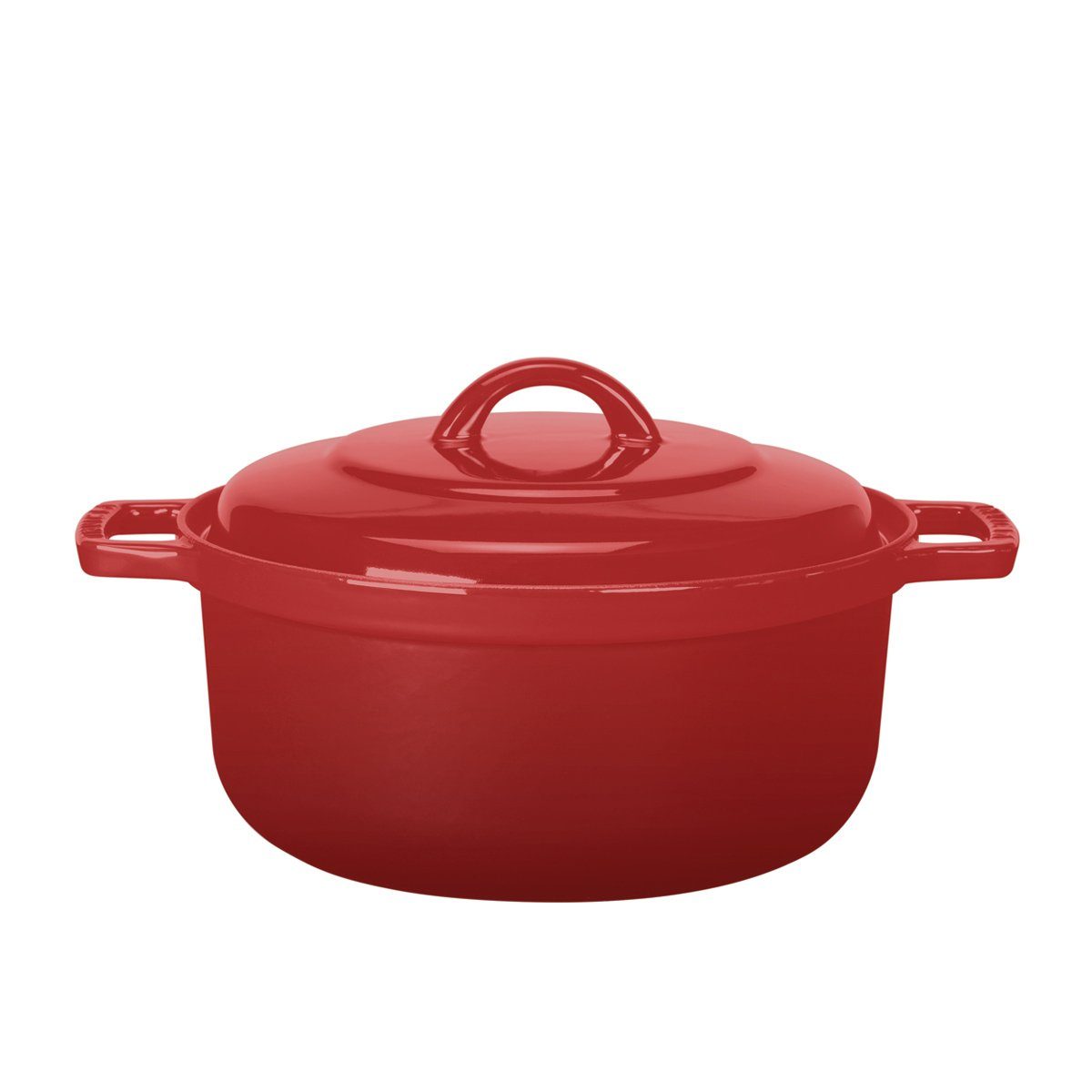 Invicta Bräter Cocottes, Cocotte Bistro rund 24 cm / 3,7 L - Gusseisen rot