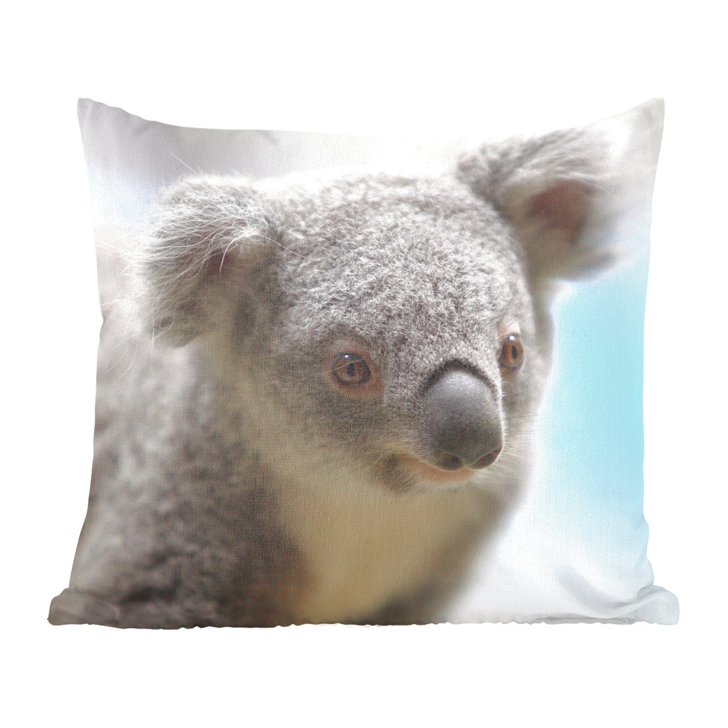 MuchoWow Dekokissen Koala - Porträt - Tier - Kinder - Jungen - Mädchen, Zierkissen mit Füllung für Wohzimmer, Schlafzimmer, Deko, Sofakissen