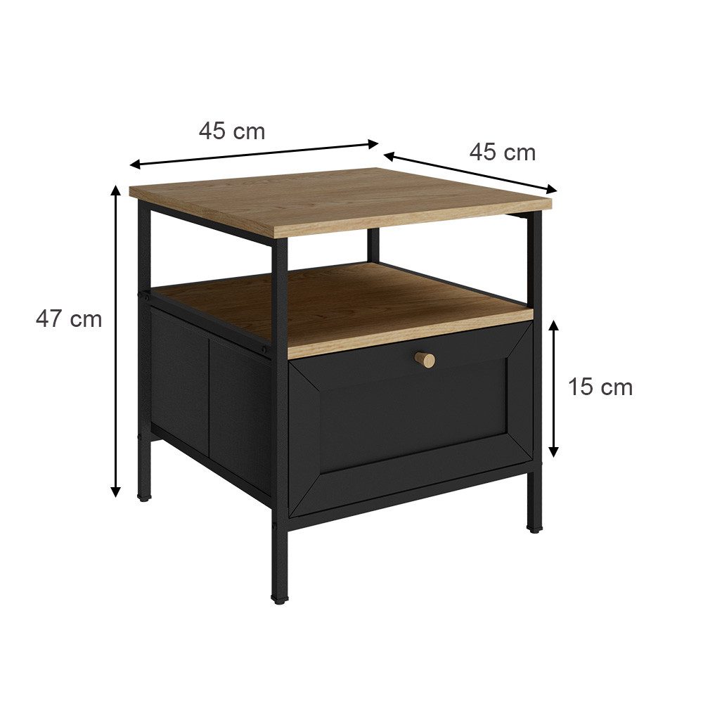 Vicco Nachtschrank Lunis, Schwarz, 45 x günstig online kaufen