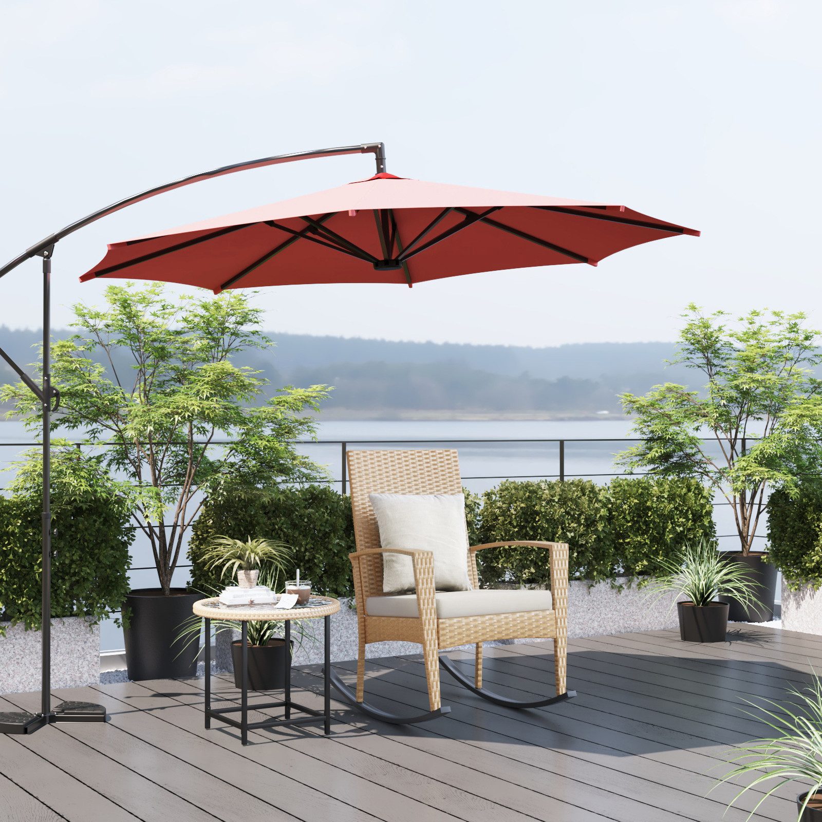 Mondeer Schaukelstuhl Balkon Rattanstuhl (1 St) günstig online kaufen