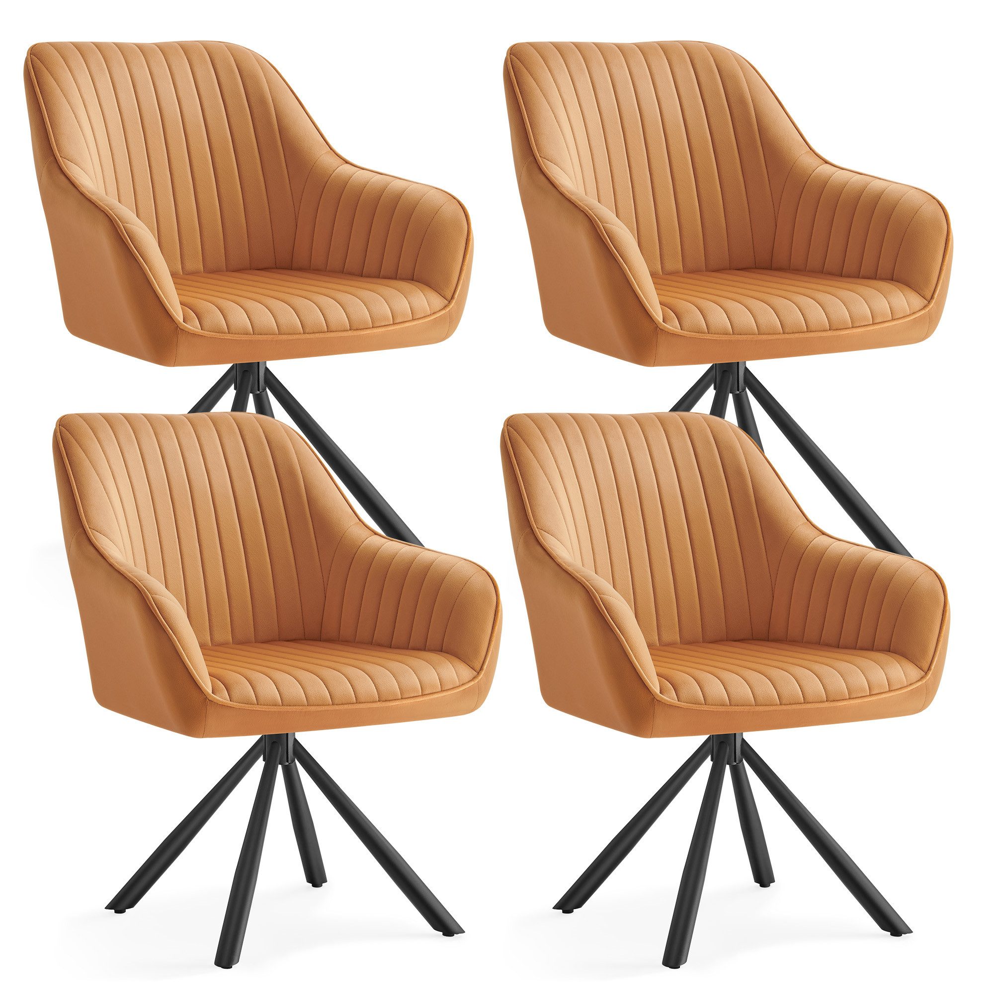 SONGMICS Esszimmerstuhl (4 St), Esszimmerstuhl, Küchenstuhl drehbar, Stahlb günstig online kaufen