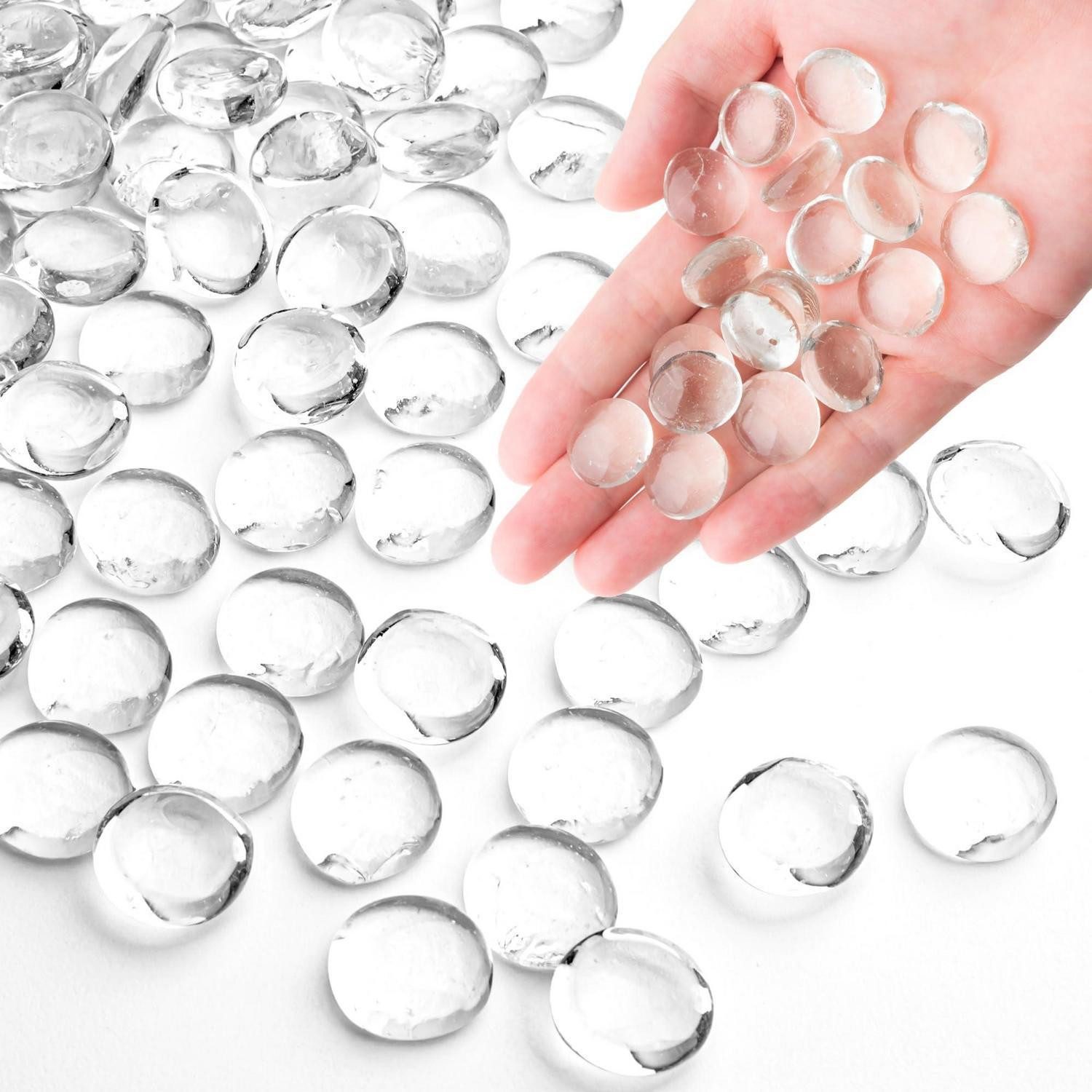 LuxusKollektion Kieselsteine Glasmurmeln Klarglas 0.44kg